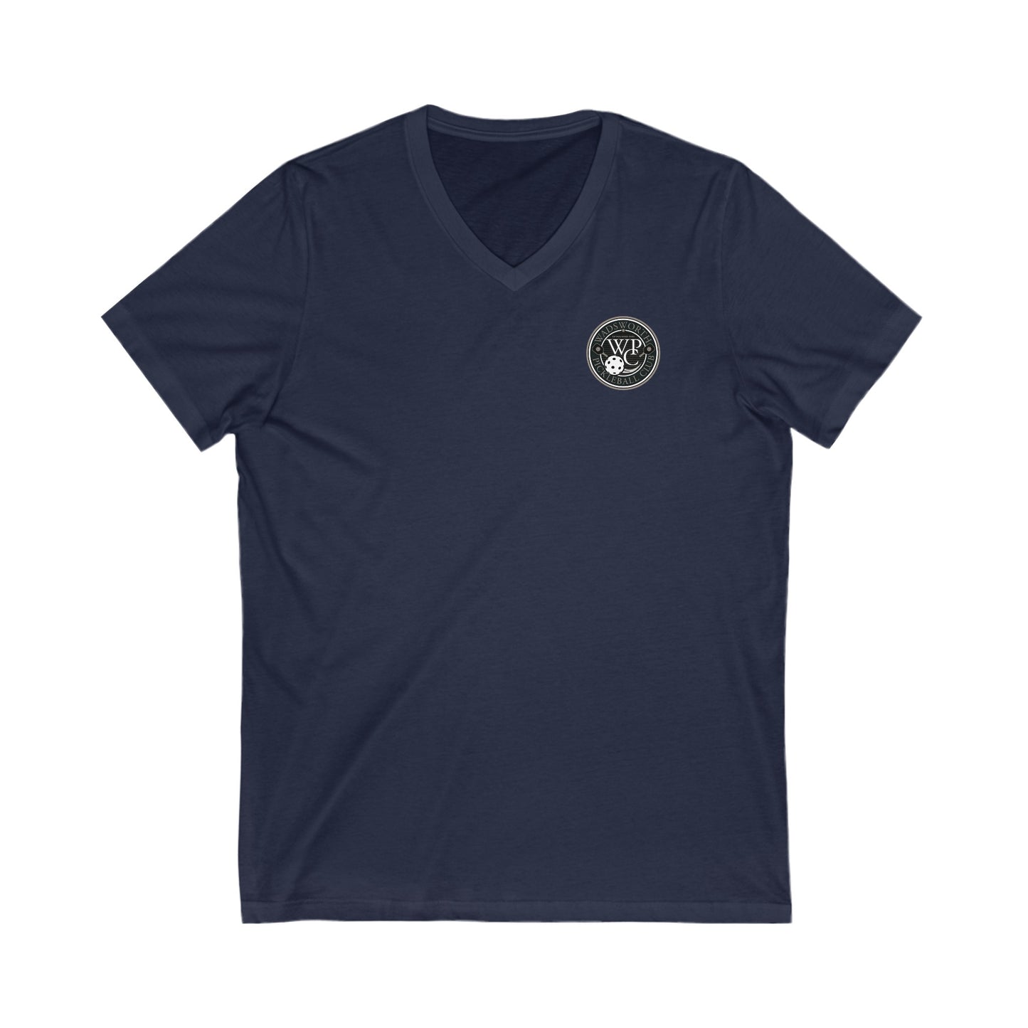 WPC GRAY POCKET LOGO (FRONT & PICKLEBALL BACK) V-NECK - Unisex Jersey Short Sleeve V-Neck Tee