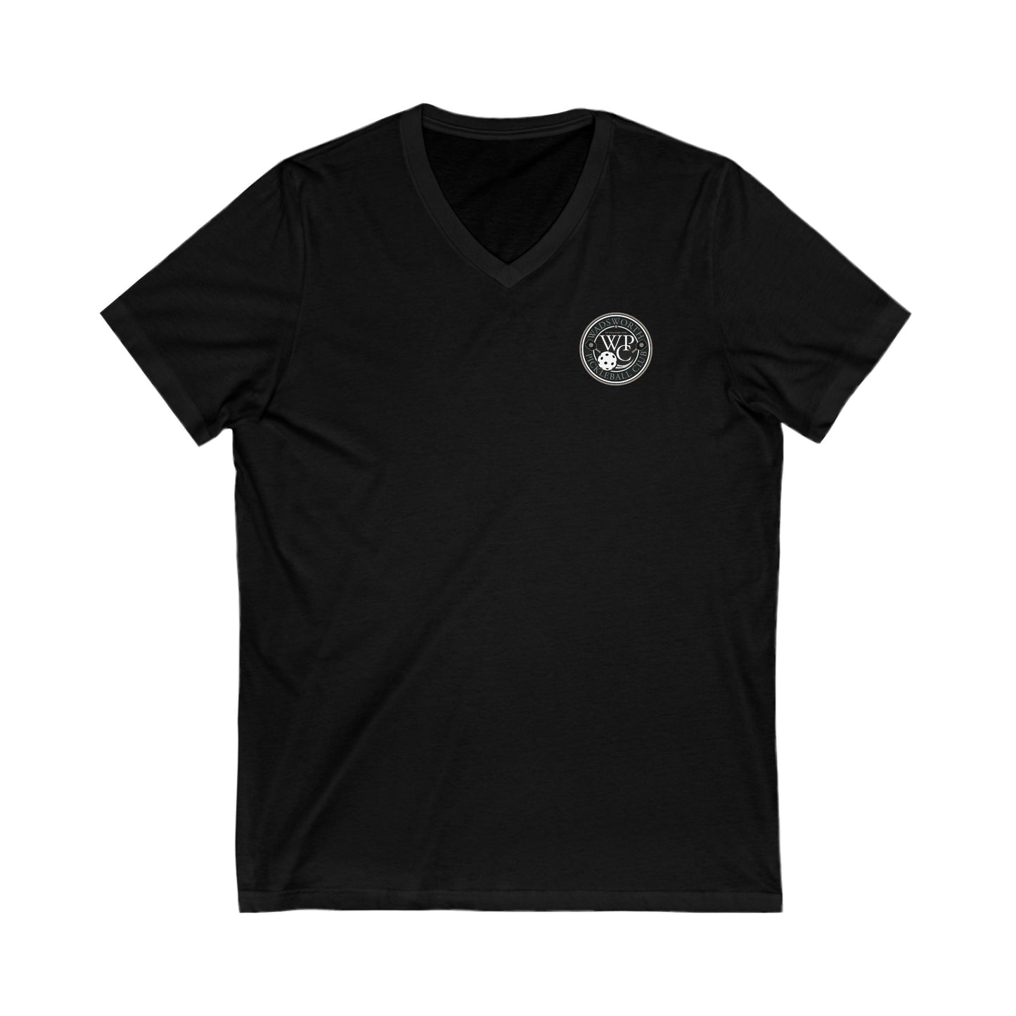 WPC GRAY POCKET LOGO (FRONT & PICKLEBALL BACK) V-NECK - Unisex Jersey Short Sleeve V-Neck Tee