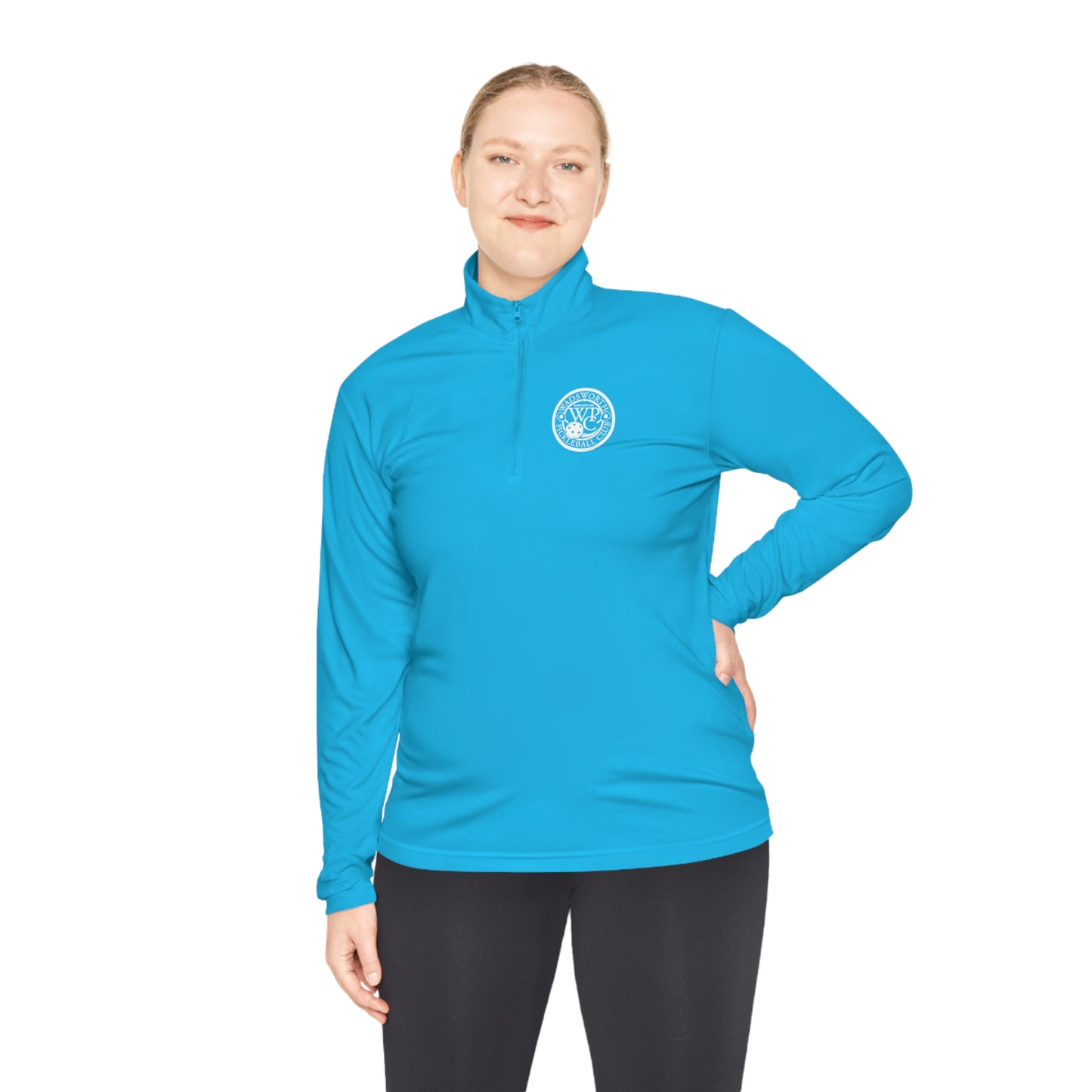 WPC BLACK-WHITE LOGO (FRONT & PICKLEBALL BACK) - Unisex Quarter-Zip Pullover