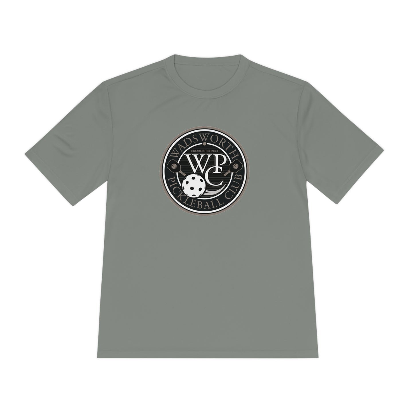 WPC GRAY LOGO SPORT-TEK (FRONT & PICKLEBALL BACK) - Unisex Moisture Wicking Tee