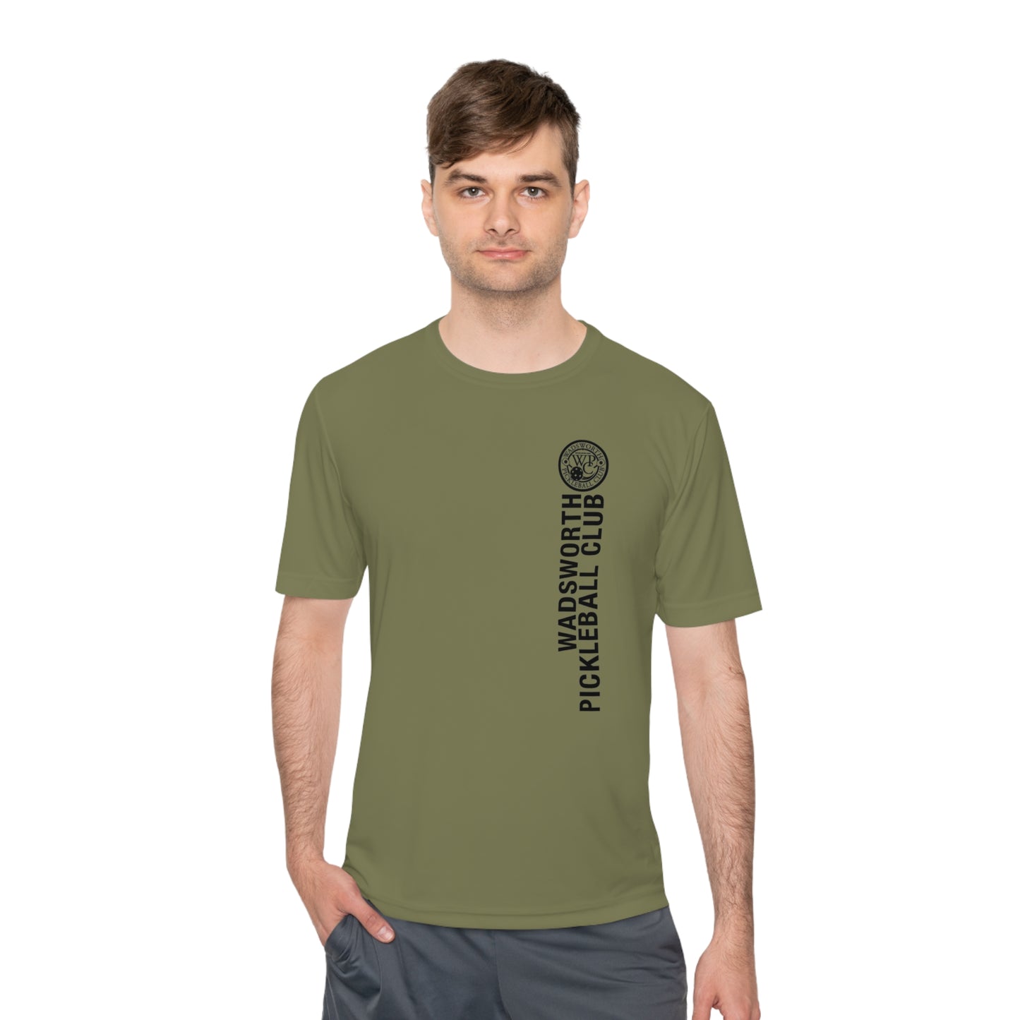 WPC BLACK VERTICAL LOGO SPORT-TEK (FRONT & LOGO BACK) - Unisex Moisture Wicking Tee