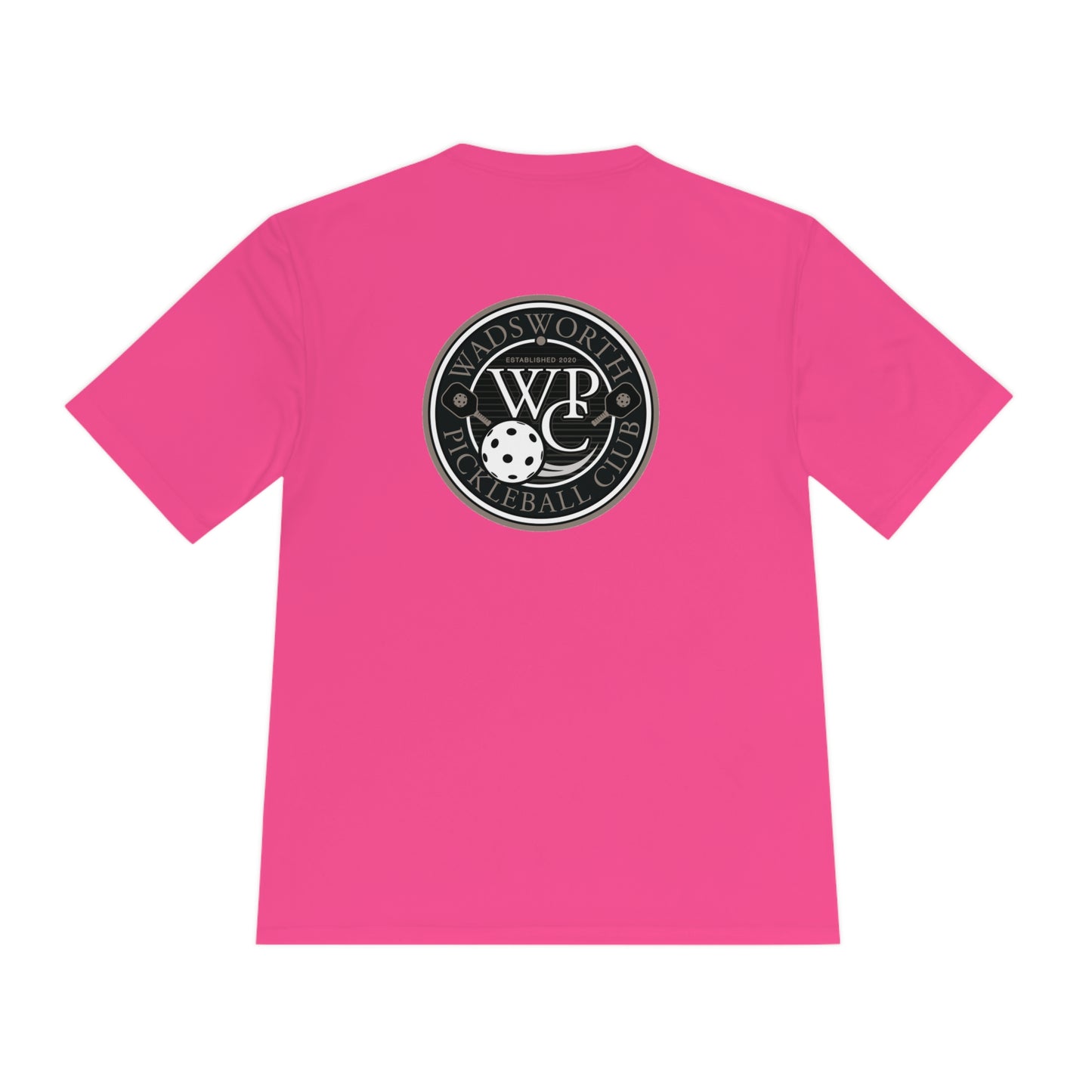 WPC WHITE-GRAY VERTICAL LOGO SPORT-TEK (FRONT & LOGO BACK) - Unisex Moisture Wicking Tee