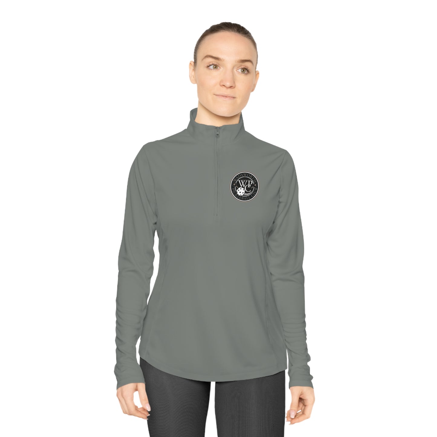 WPC CIRCULAR GRAY LOGOS LADIES SPORT-TEK (FRONT & BACK) - Ladies Quarter-Zip Pullover