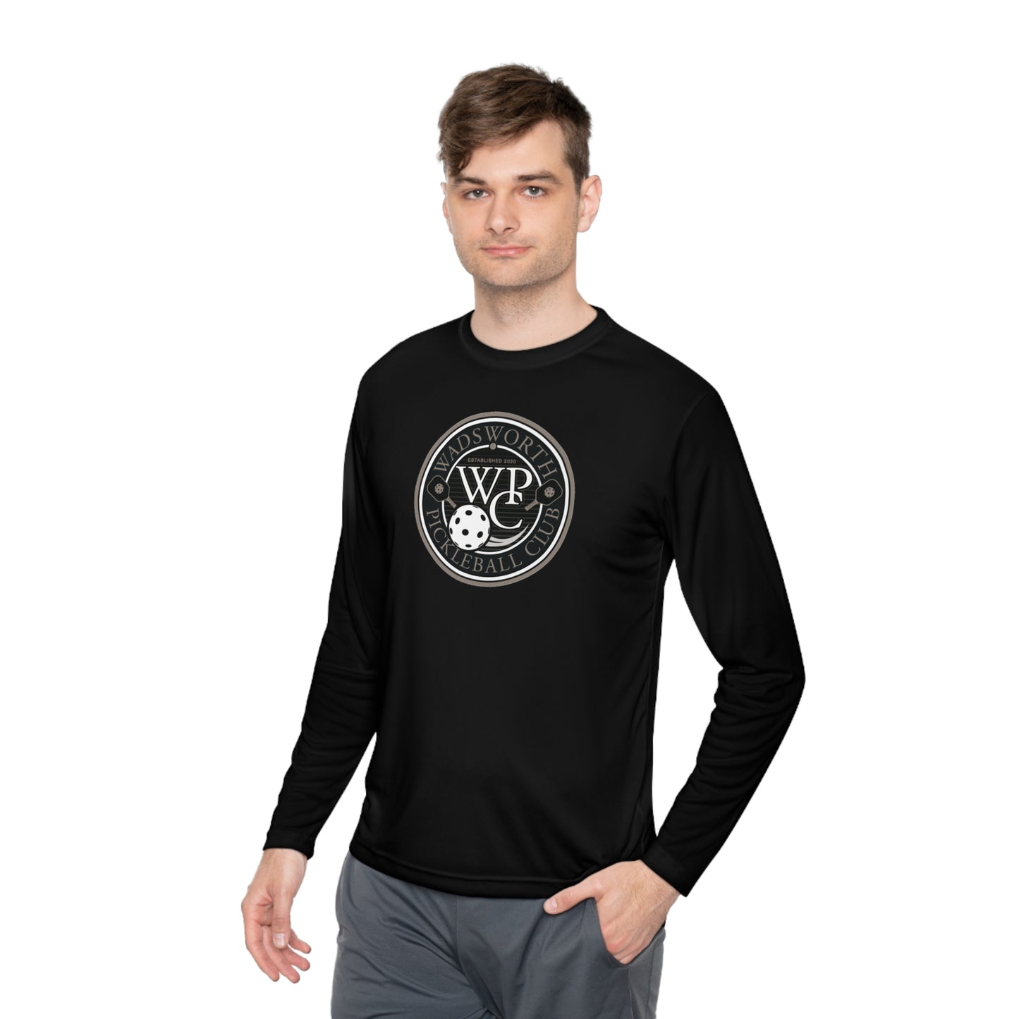 WPC GRAY LOGO SPORT-TEK (FRONT & PICKLEBALL BACK) - Unisex Lightweight Long Sleeve Tee
