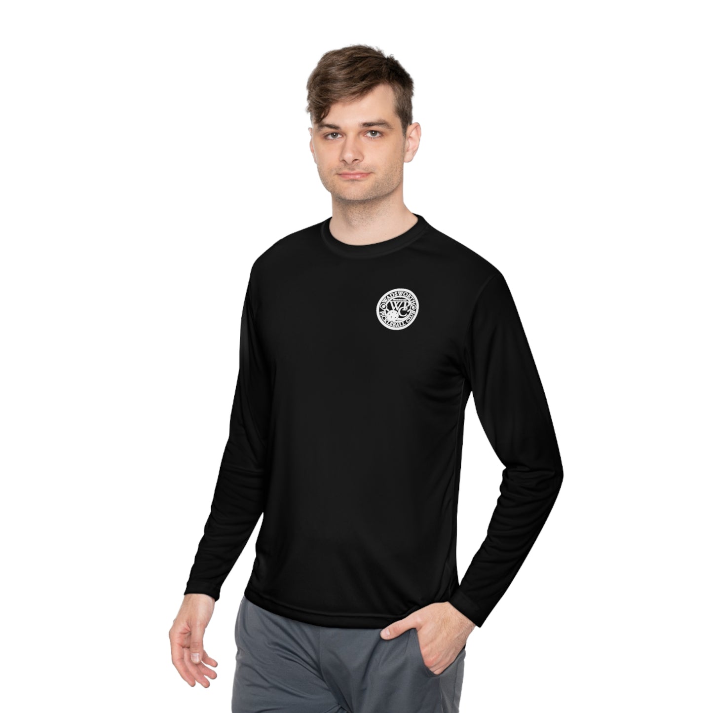 WPC WHITE-BLACK LOGOS SPORT-TEK (FRONT & BACK) - Unisex Lightweight Long Sleeve Tee