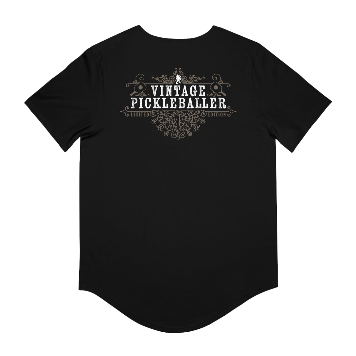 VINTAGE PICKLEBALLER 1959 (FRONT & BACK) - Men's Curved-Hem Jersey T-Shirt