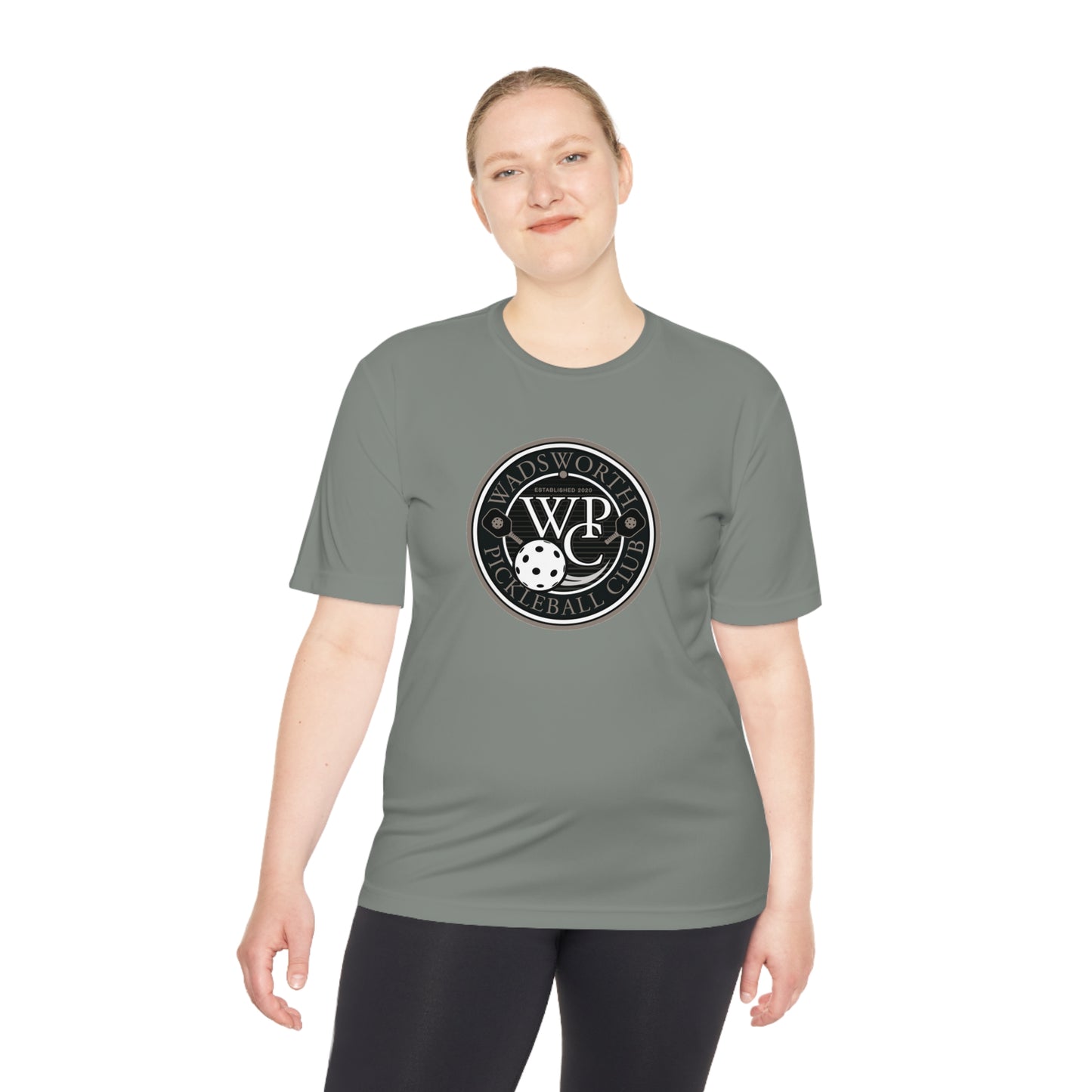 WPC GRAY LOGO SPORT-TEK (FRONT & PICKLEBALL BACK) - Unisex Moisture Wicking Tee