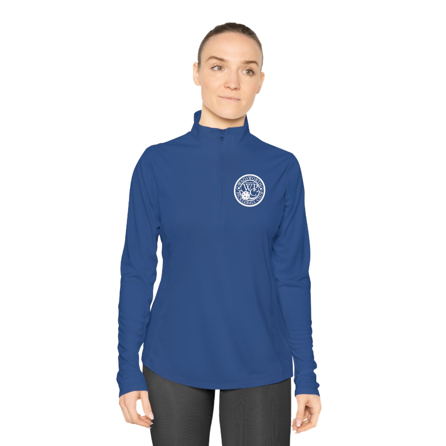 WPC BLACK-WHITE LOGOS LADIES SPORT-TEK (FRONT & BACK) - Ladies Quarter-Zip Pullover