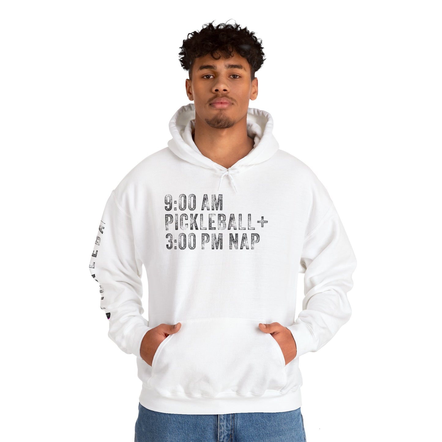 9:00 AM PICKLEBALL + 3:00 NAP, Unisex Heavy Blend™ Hooded Sweatshirt
