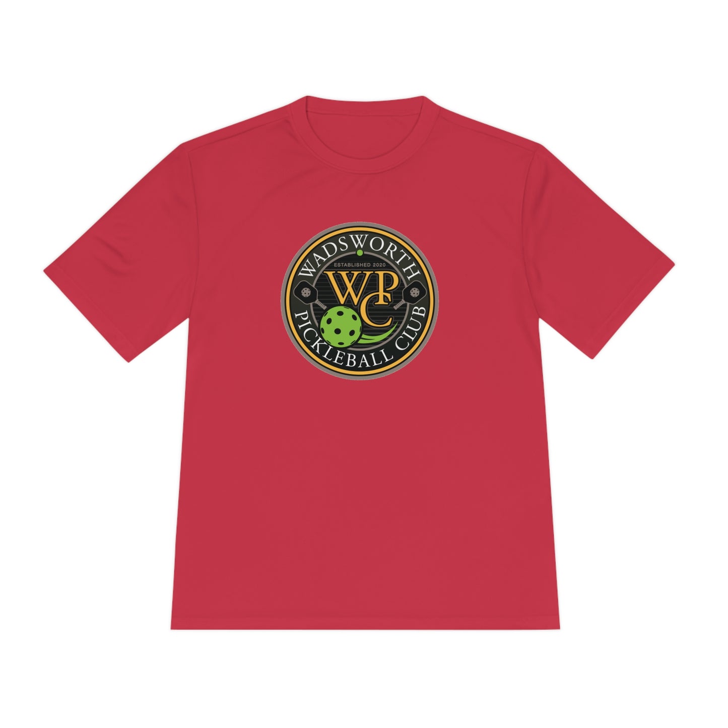 WPC COLOR LOGO SPORT-TEK (FRONT & PICKLEBALL BACK) - Unisex Moisture Wicking Tee