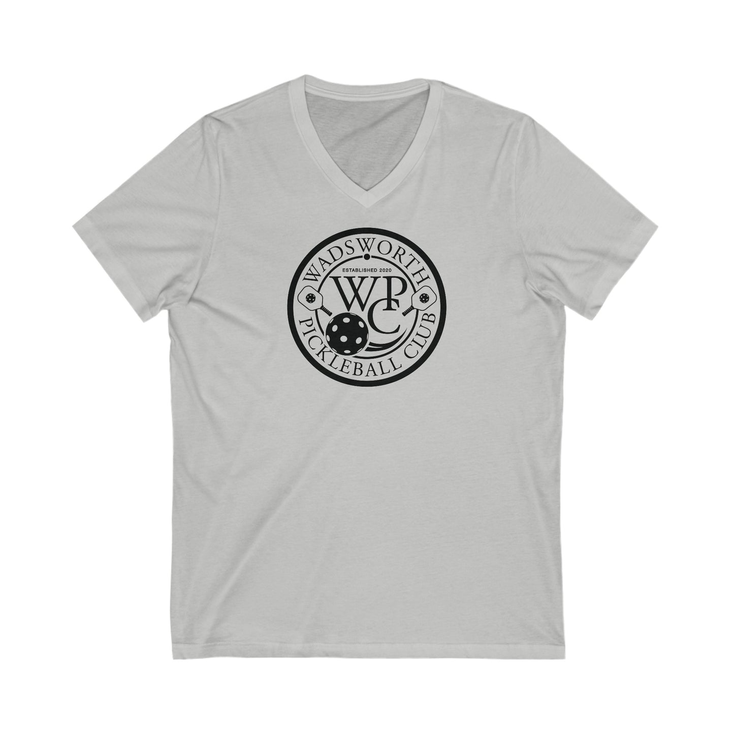 WPC WHITE-BLACK LOGO (FRONT ONLY) - Unisex Jersey Short Sleeve V-Neck Tee