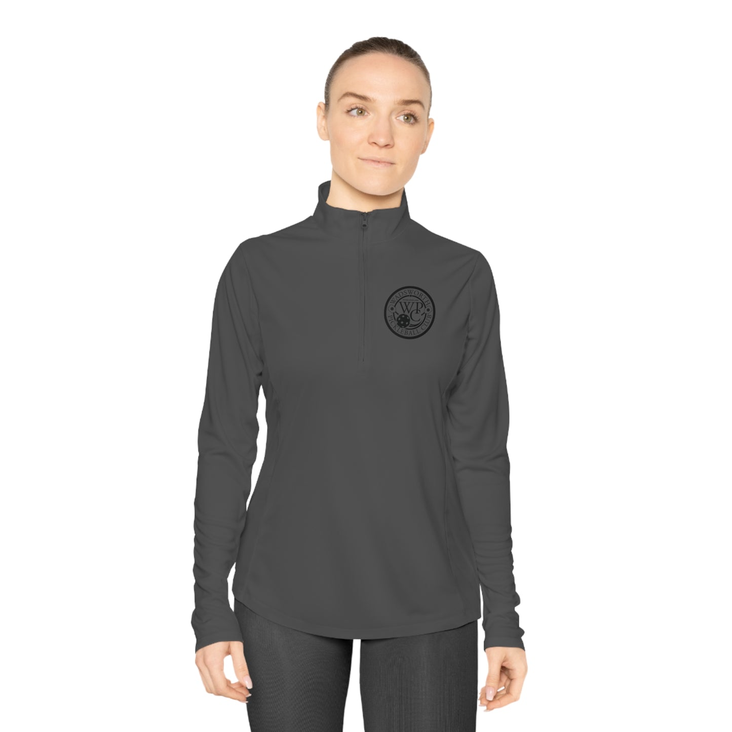 WPC BLACK-WHITE LOGOS LADIES SPORT-TEK (FRONT & BACK) - Ladies Quarter-Zip Pullover