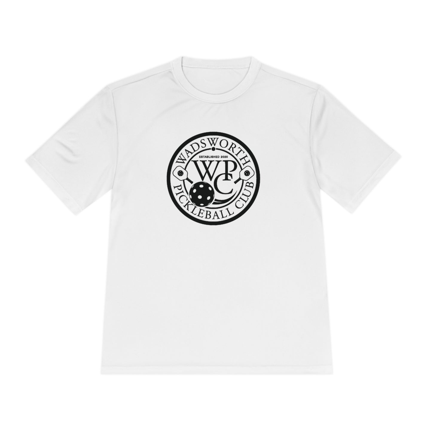 WPC BLACK-WHITE LOGO SPORT-TEK (FRONT & PICKLEBALL BACK) - Unisex Moisture Wicking Tee
