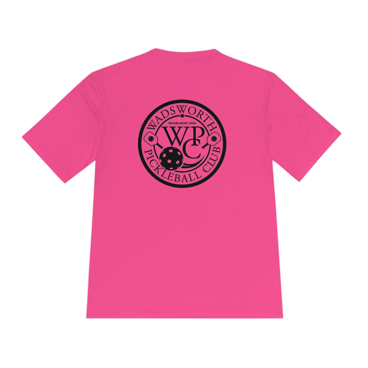 WPC BLACK VERTICAL LOGO SPORT-TEK (FRONT & LOGO BACK) - Unisex Moisture Wicking Tee