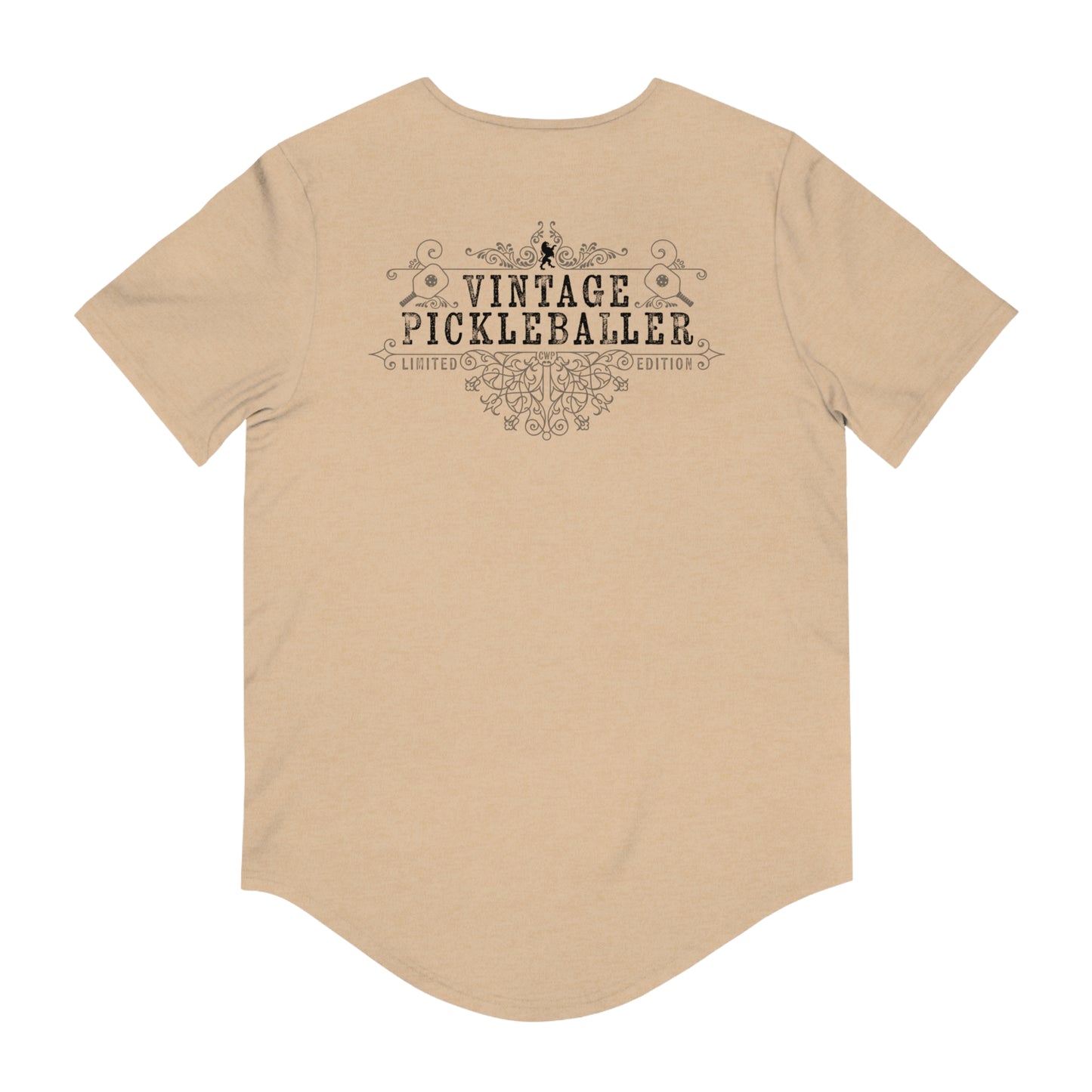 VINTAGE PICKLEBALLER 1959 (FRONT & BACK) - Men's Curved-Hem Jersey T-Shirt