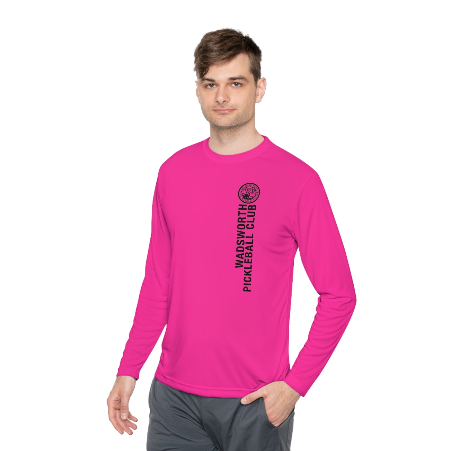 WPC WHITE-BLACK VERTICAL LOGO SPORT-TEK (FRONT & BACK) - Unisex Lightweight Long Sleeve Tee