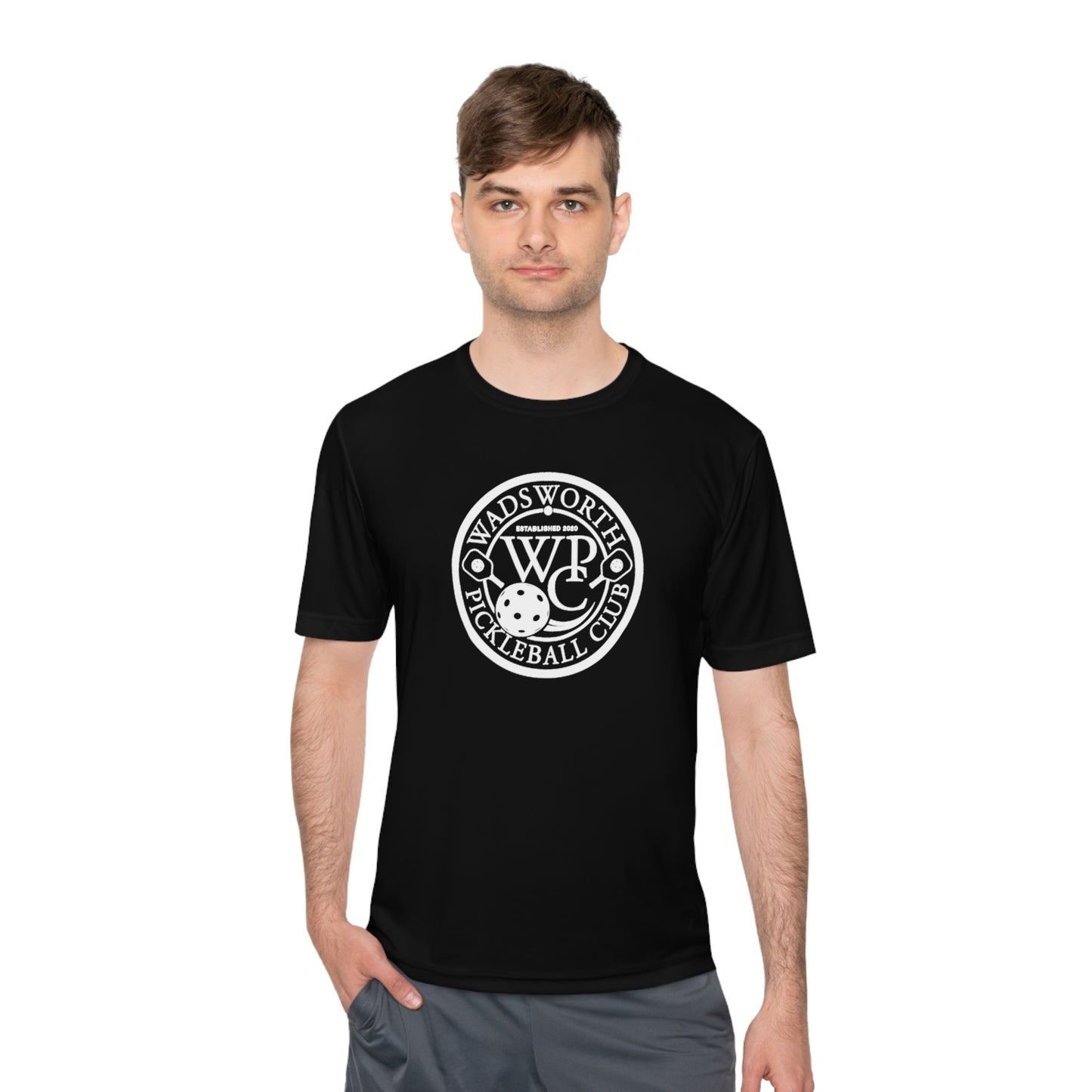WPC BLACK-WHITE LOGO SPORT-TEK (FRONT & PICKLEBALL BACK) - Unisex Moisture Wicking Tee