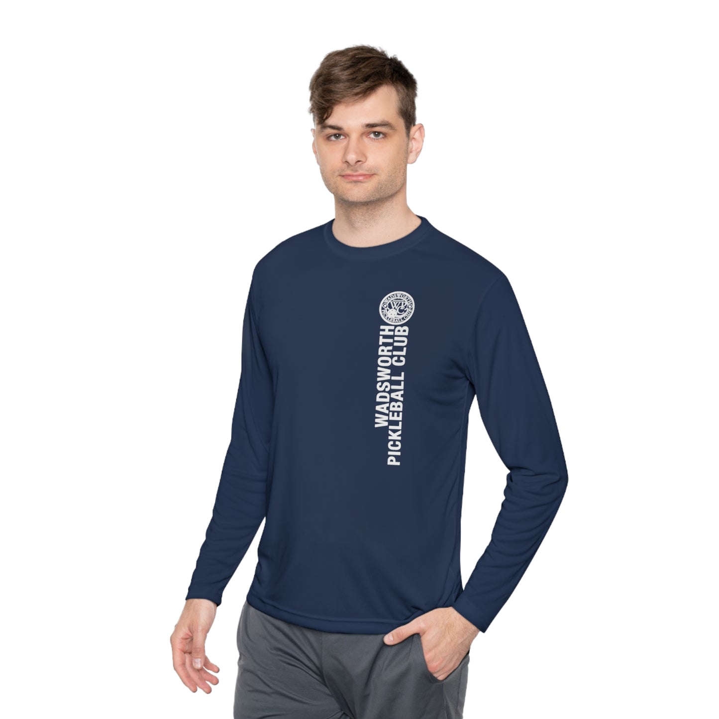 WPC WHITE-BLACK VERTICAL LOGO SPORT-TEK (FRONT & BACK) - Unisex Lightweight Long Sleeve Tee