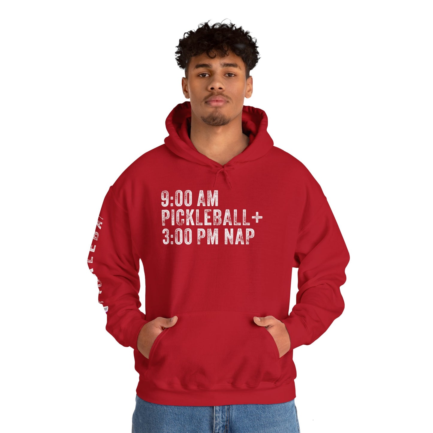 9:00 AM PICKLEBALL + 3:00 NAP, Unisex Heavy Blend™ Hooded Sweatshirt