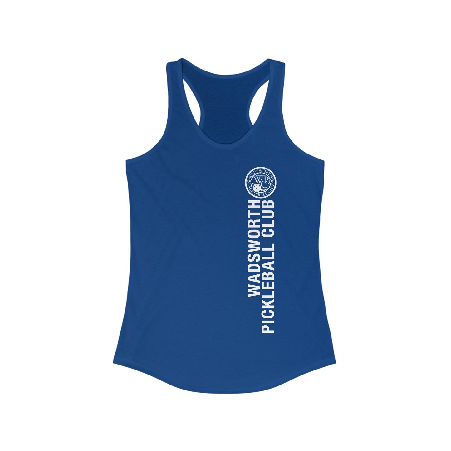 WPC WHITE-BLACK VERTICAL LOGO (FRONT ONLY) Women's Ideal Racerback Tank