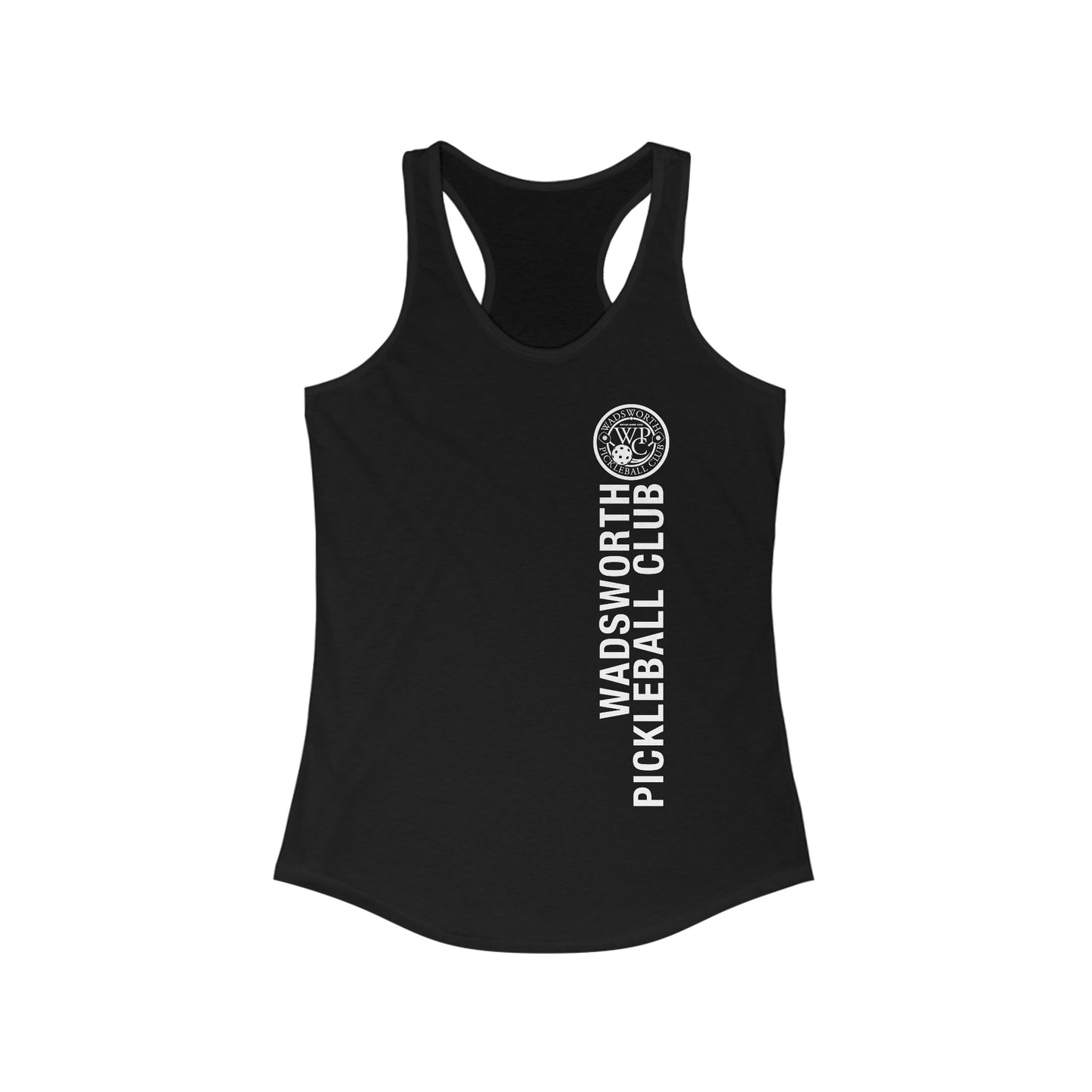 WPC WHITE-BLACK VERTICAL LOGO (FRONT ONLY) Women's Ideal Racerback Tank
