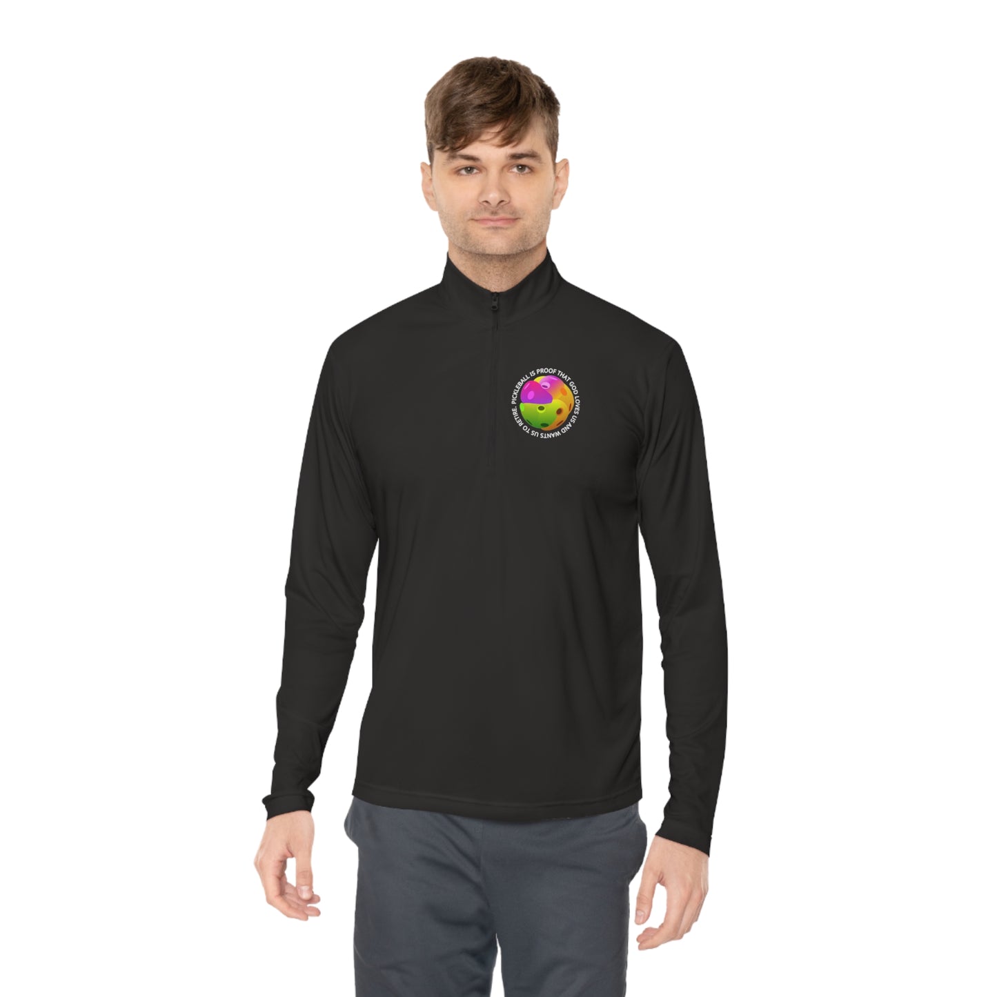PICKLEBALL, PROOF GOD LOVES US AND..., SPORT-TEK: Unisex Quarter-zip Pullover