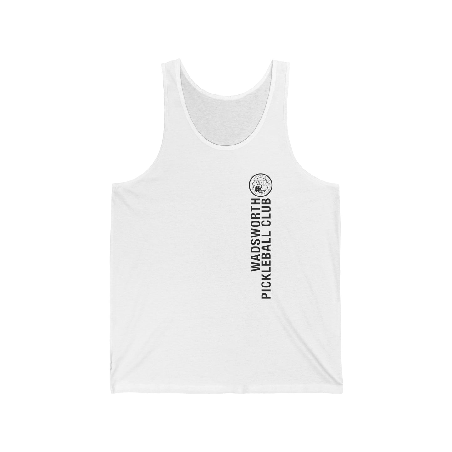 WPC WHITE-BLACK VERTICAL LOGO (FRONT & PICKLEBALL BACK) - Unisex Jersey Tank