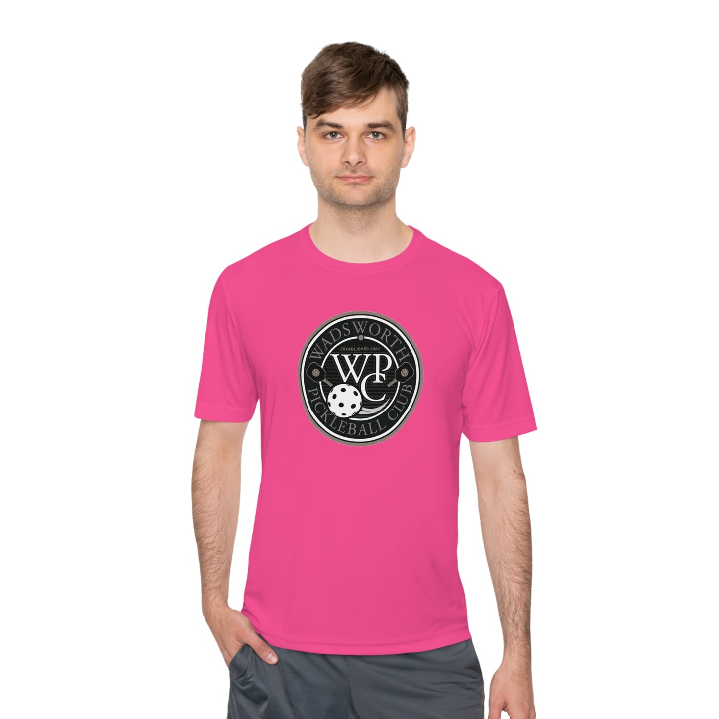 WPC GRAY LOGO SPORT-TEK (FRONT & PICKLEBALL BACK) - Unisex Moisture Wicking Tee