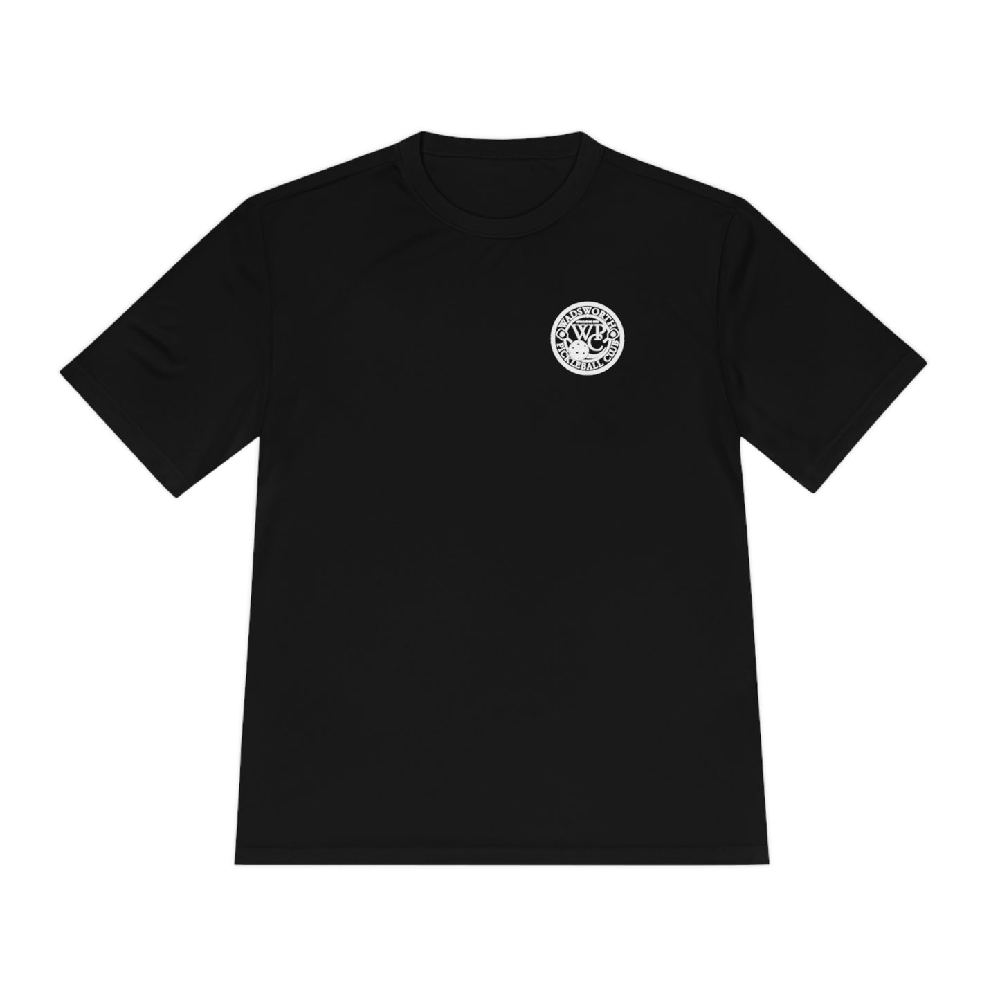 WPC BLACK-WHITE POCKET LOGO SPORT-TEK (FRONT & LOGO BACK) - Unisex Moisture Wicking Tee