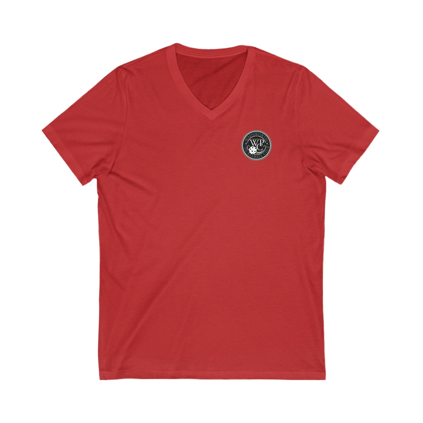 WPC GRAY POCKET LOGO (FRONT & PICKLEBALL BACK) V-NECK - Unisex Jersey Short Sleeve V-Neck Tee