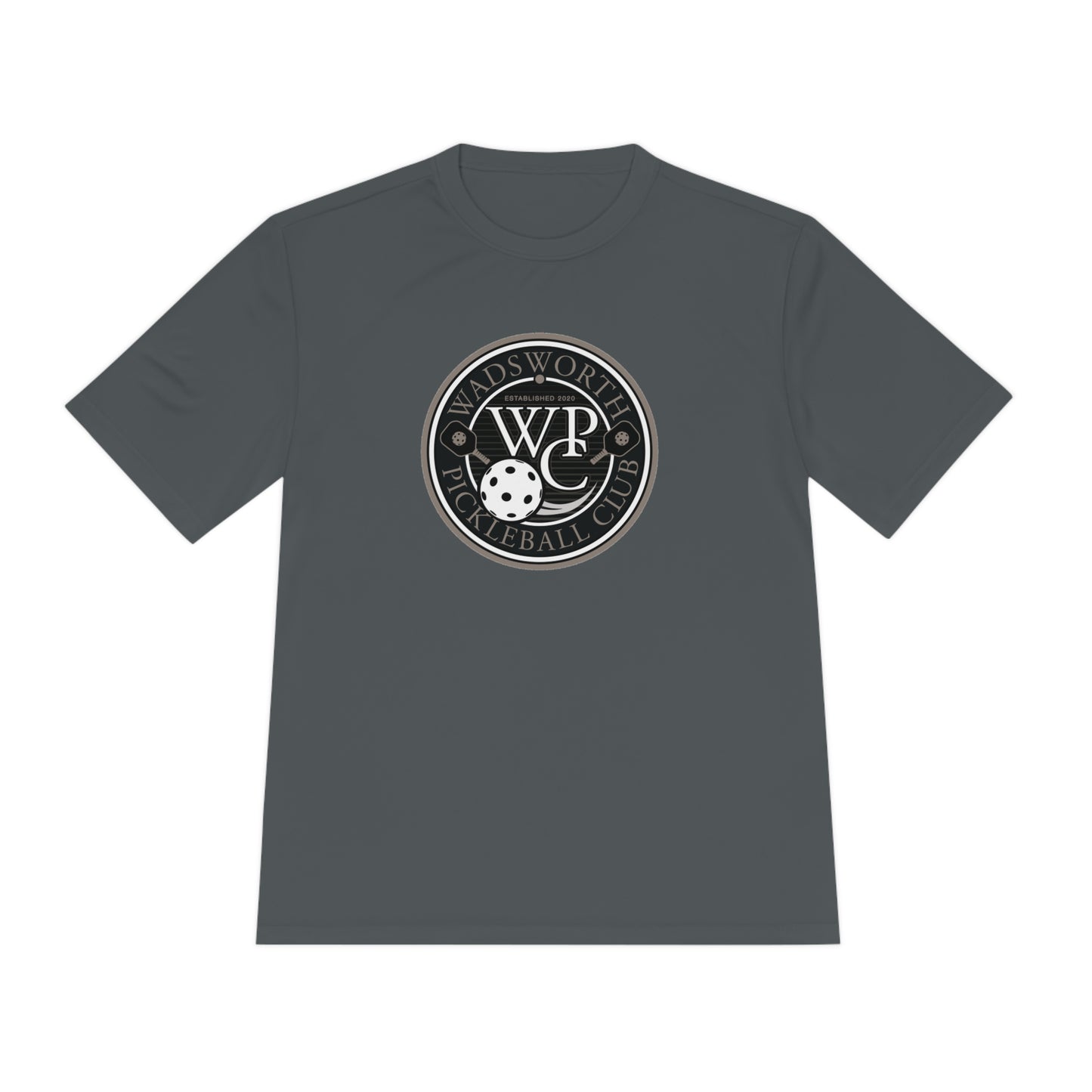 WPC GRAY LOGO SPORT-TEK (FRONT & PICKLEBALL BACK) - Unisex Moisture Wicking Tee