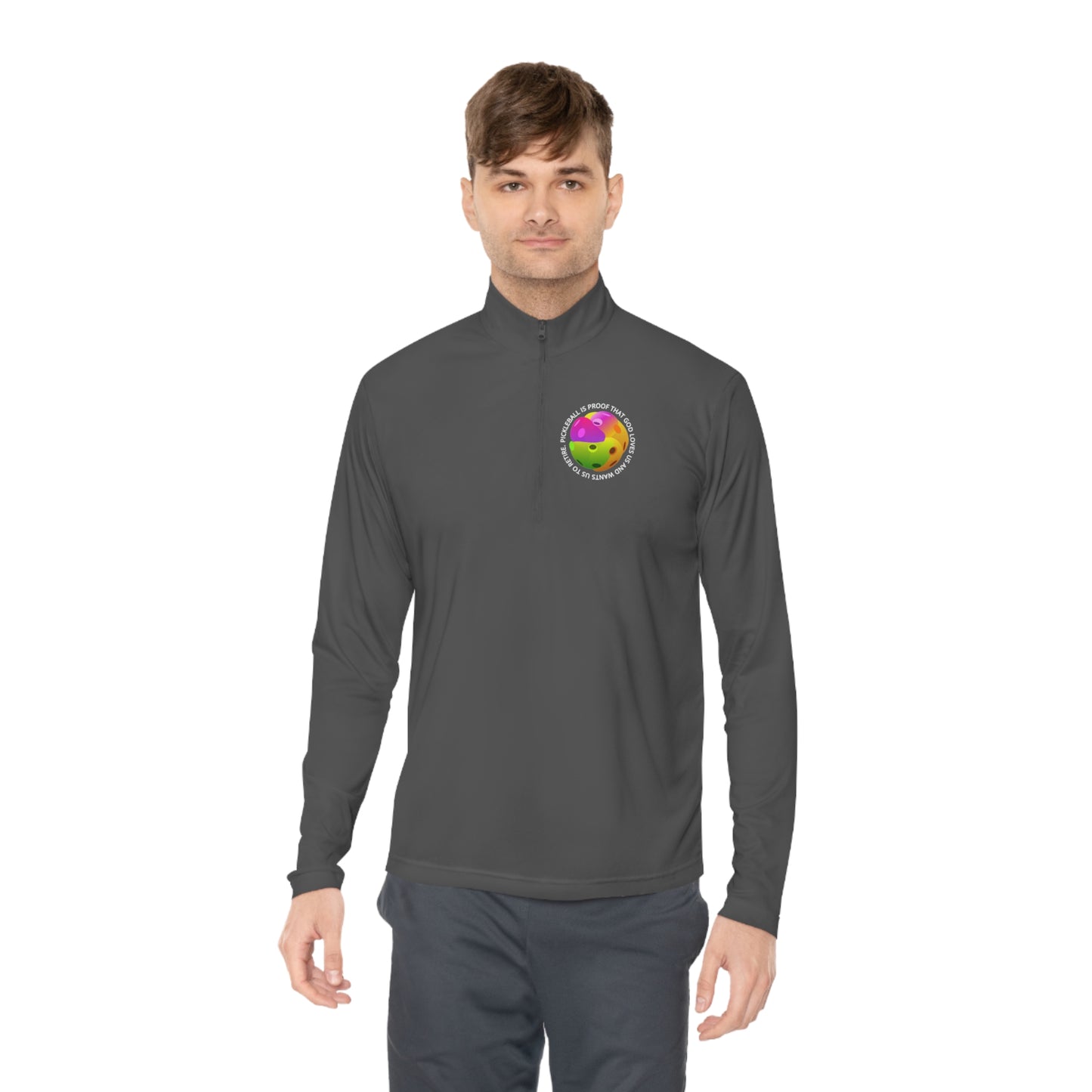 PICKLEBALL, PROOF GOD LOVES US AND..., SPORT-TEK: Unisex Quarter-zip Pullover