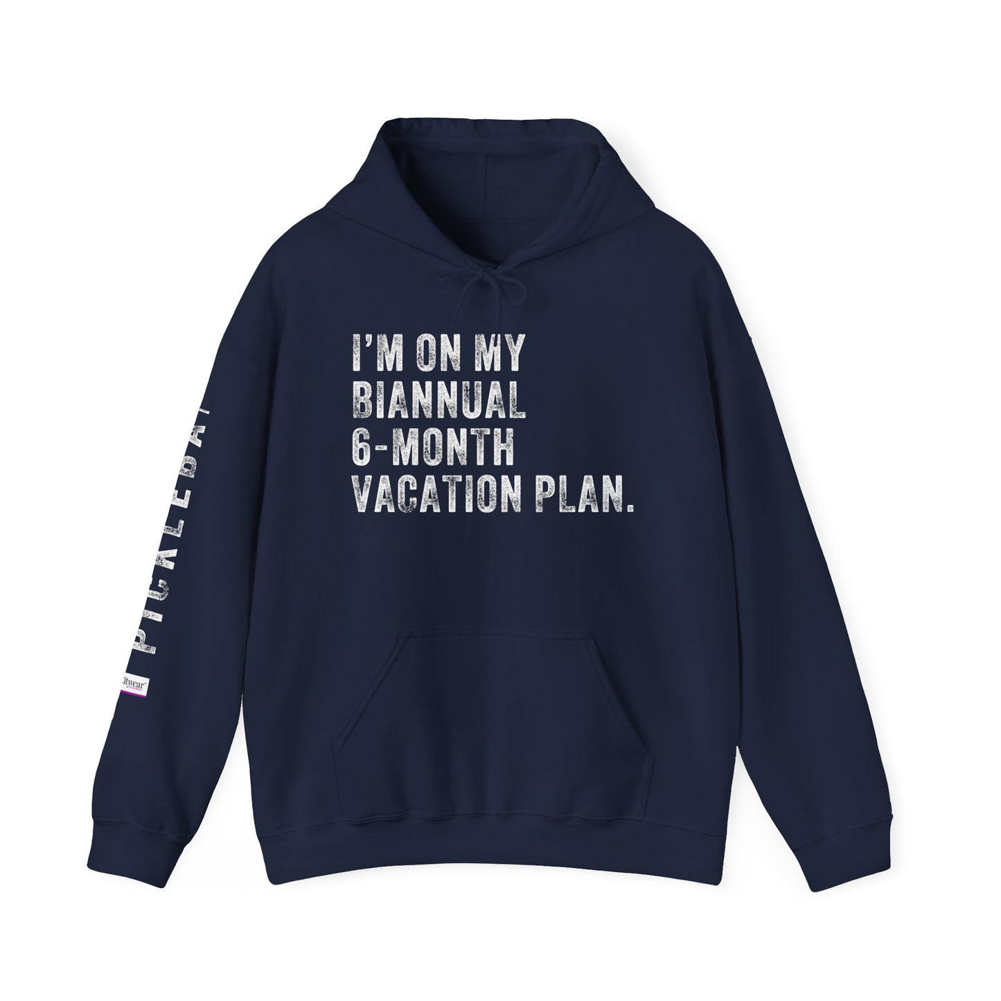 I'M ON MY BIANNUAL 6-MONTH VACATION, Unisex Heavy Blend™ Hooded Sweatshirt