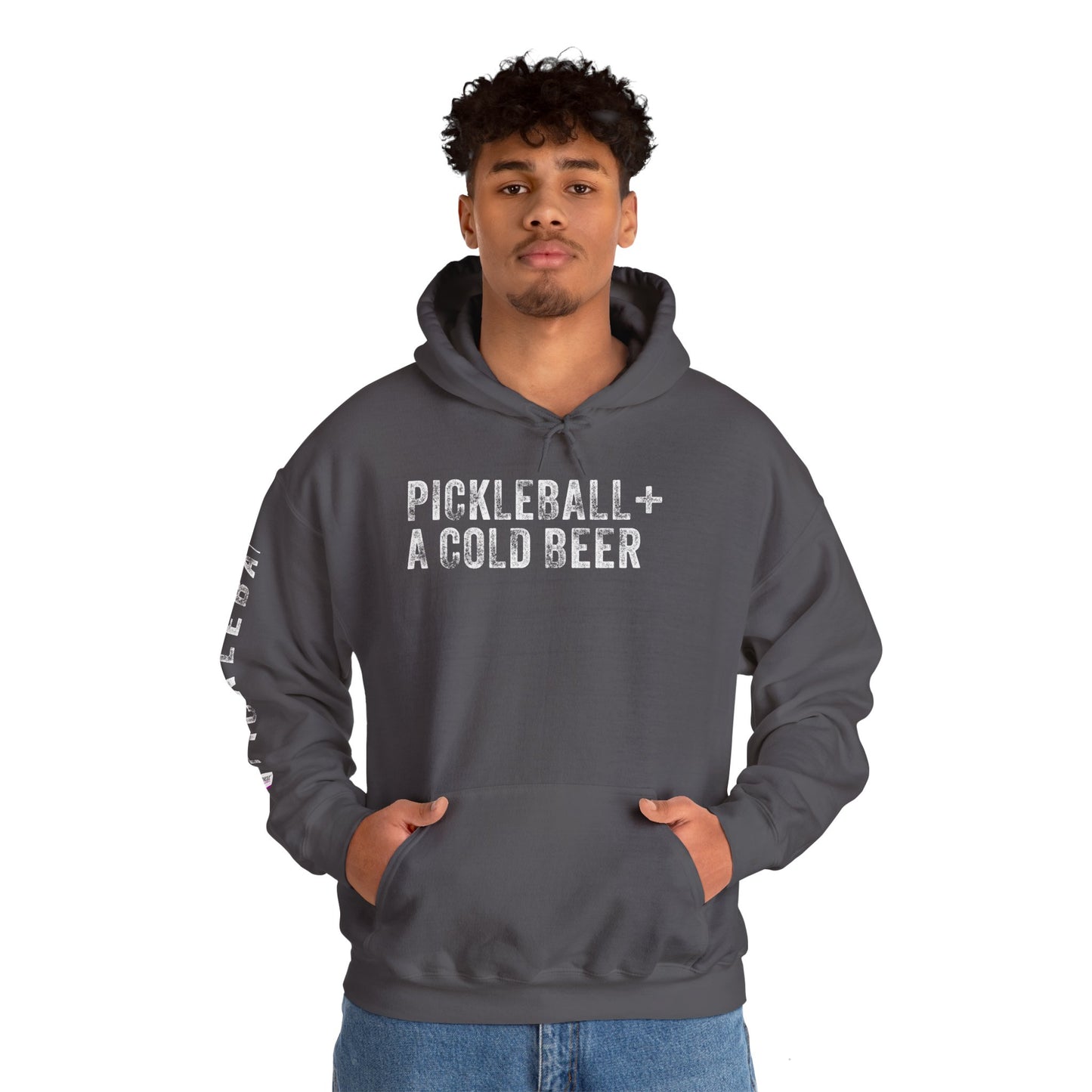 PICKLEBALL + COLD BEER, Unisex Heavy Blend™ Hooded Sweatshirt