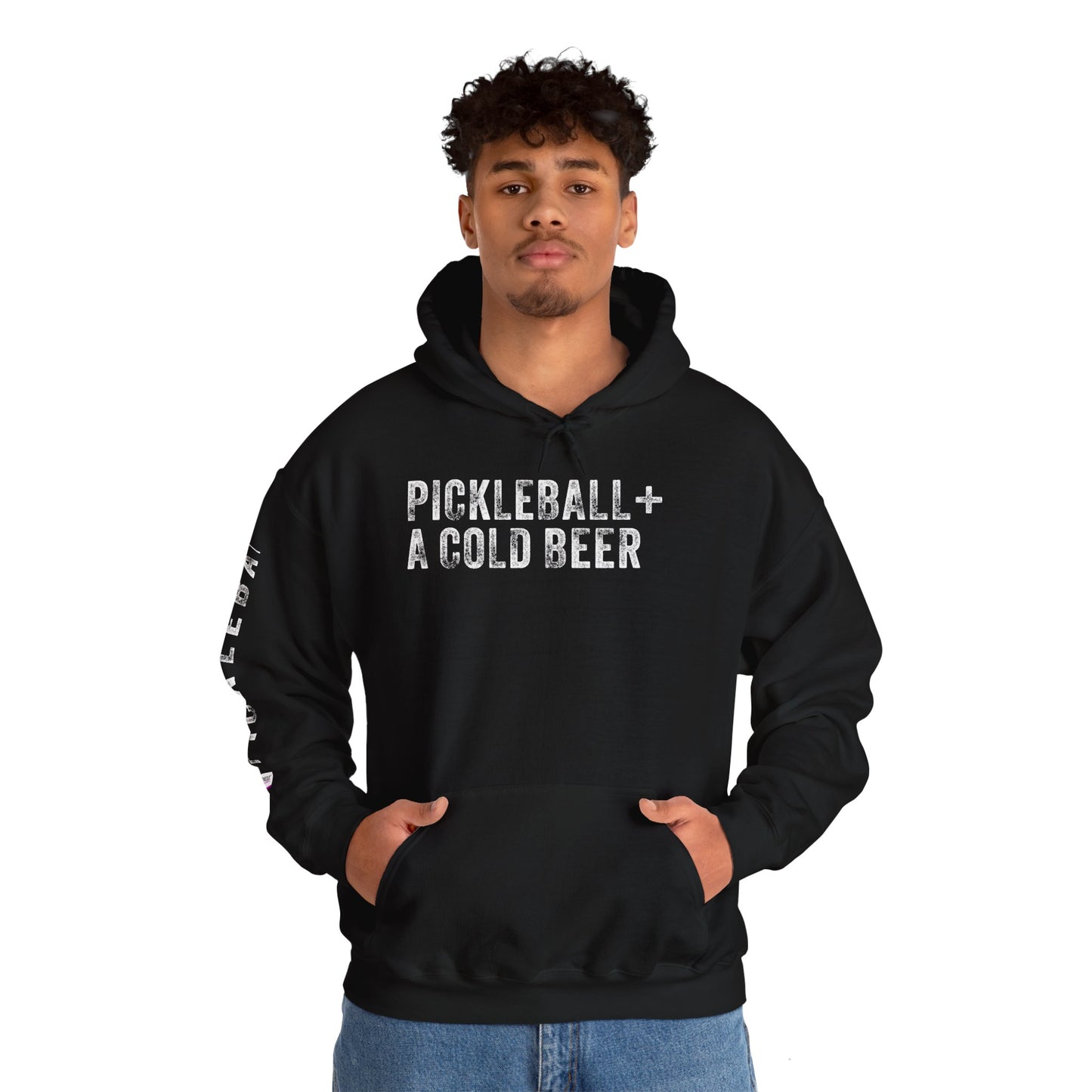 PICKLEBALL + COLD BEER, Unisex Heavy Blend™ Hooded Sweatshirt