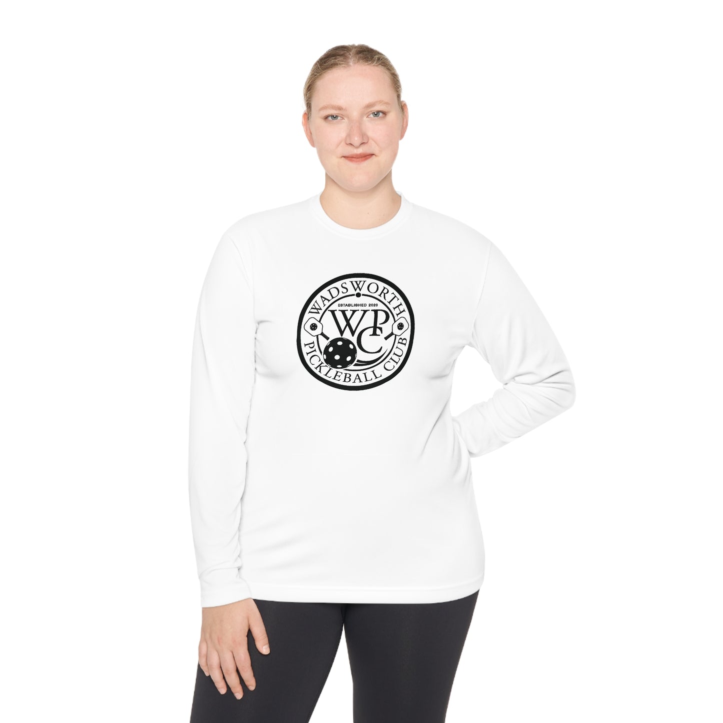 WPC BLACK-WHITE LOGO SPORT-TEK (FRONT & PICKLEBALL BACK) - Unisex Lightweight Long Sleeve Tee