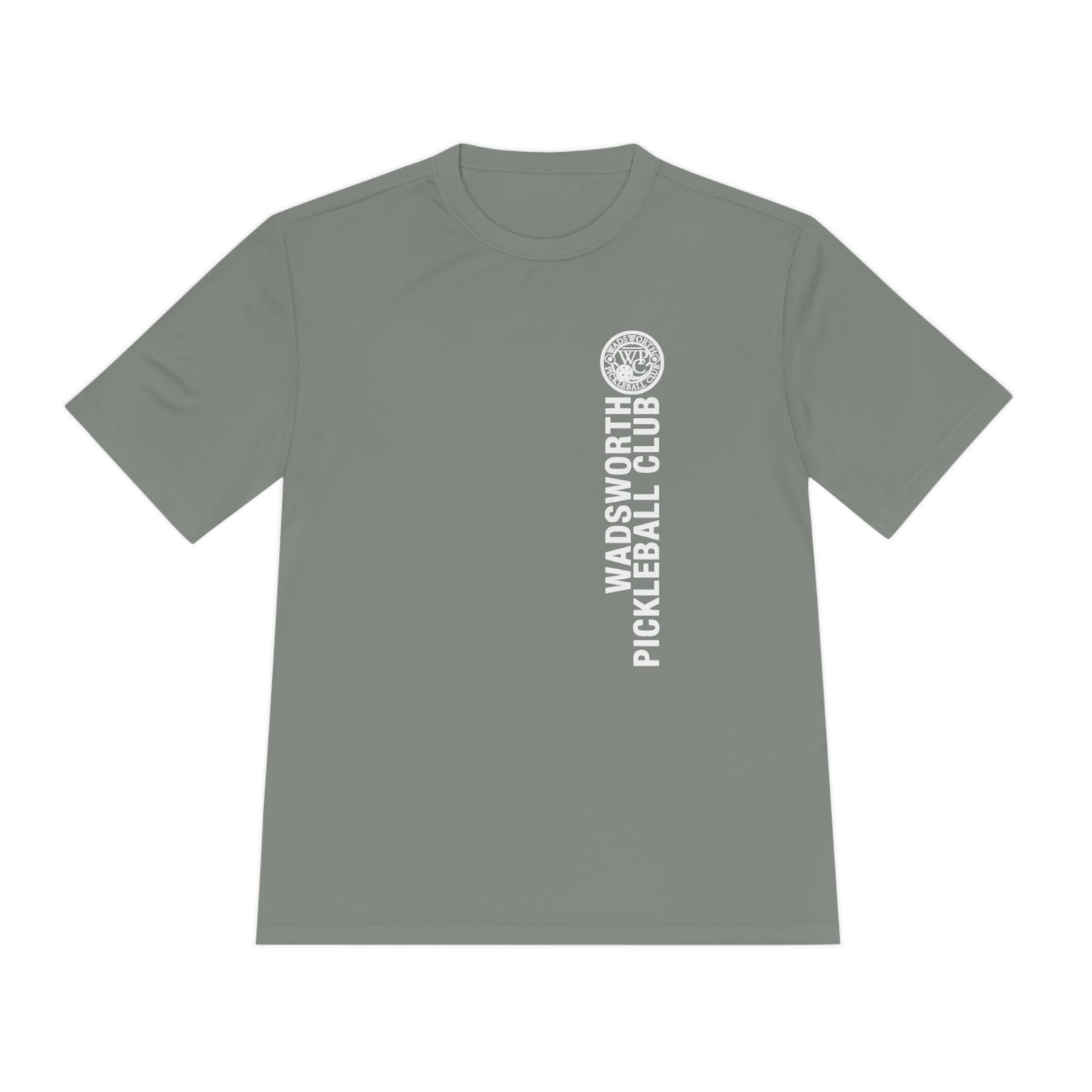 WPC WHITE-GRAY VERTICAL LOGO SPORT-TEK (FRONT & LOGO BACK) - Unisex Moisture Wicking Tee