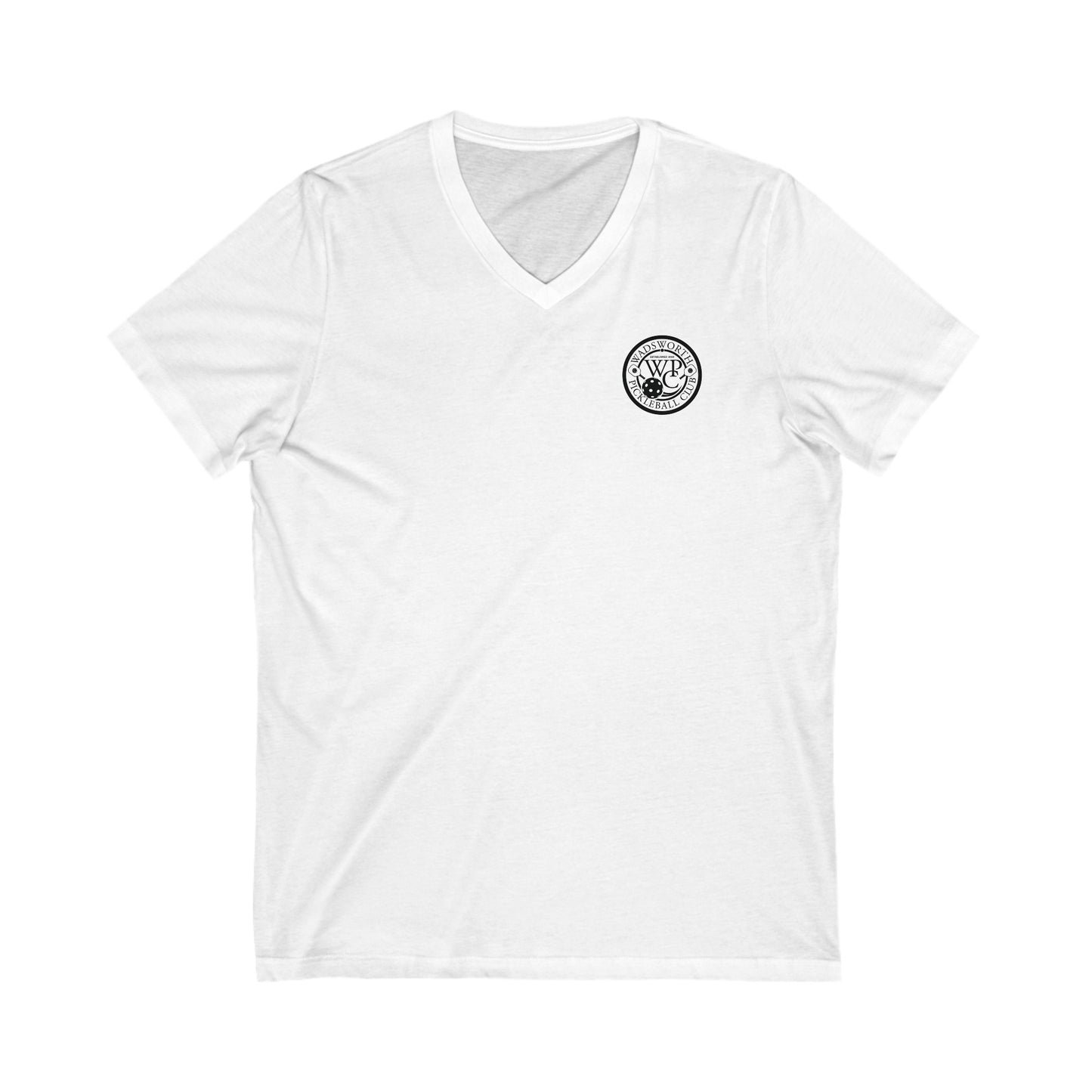 WPC WHITE-BLACK POCKET LOGO (FRONT ONLY) - Unisex Jersey Short Sleeve V-Neck Tee