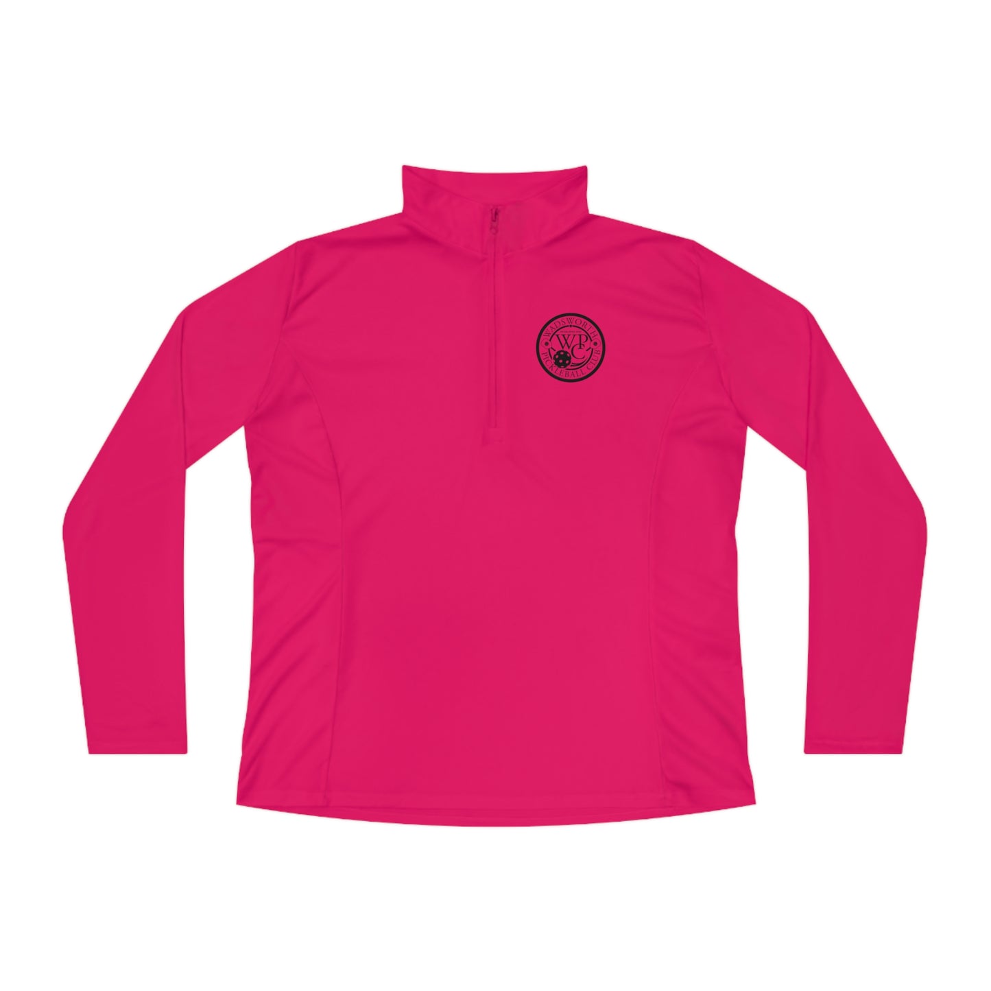 WPC BLACK-WHITE LOGO LADIES SPORT-TEK (FRONT & PICKLEBALL BACK) - Ladies Quarter-Zip Pullover
