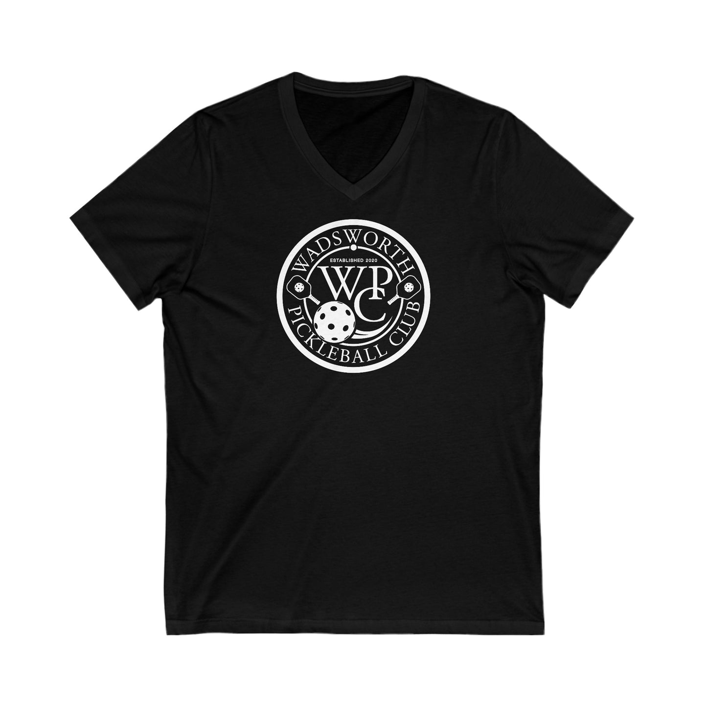 WPC WHITE-BLACK LOGO (FRONT ONLY) - Unisex Jersey Short Sleeve V-Neck Tee