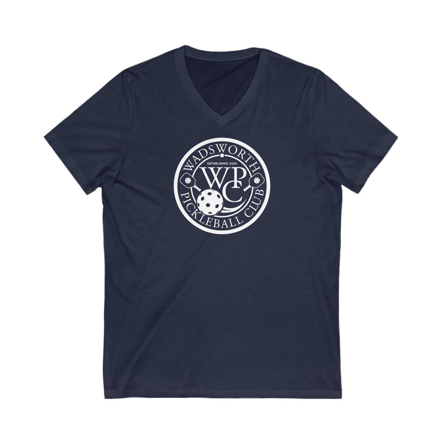 WPC WHITE-BLACK LOGO (FRONT ONLY) - Unisex Jersey Short Sleeve V-Neck Tee