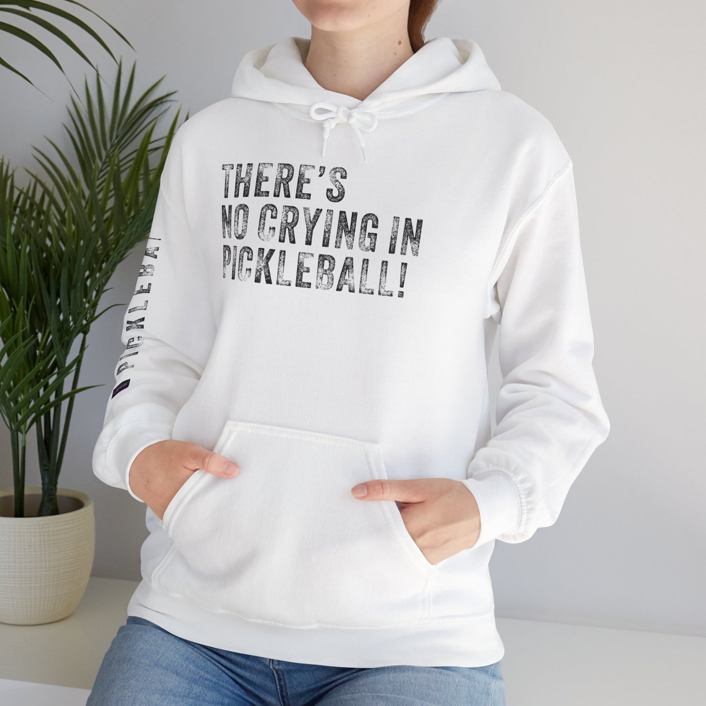 THERE'S NO CRYING IN PICKLEBALL!, Unisex Heavy Blend™ Hooded Sweatshirt