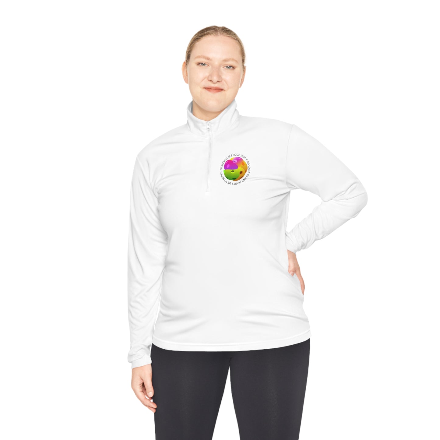 PICKLEBALL, PROOF GOD LOVES US AND..., SPORT-TEK: Unisex Quarter-zip Pullover