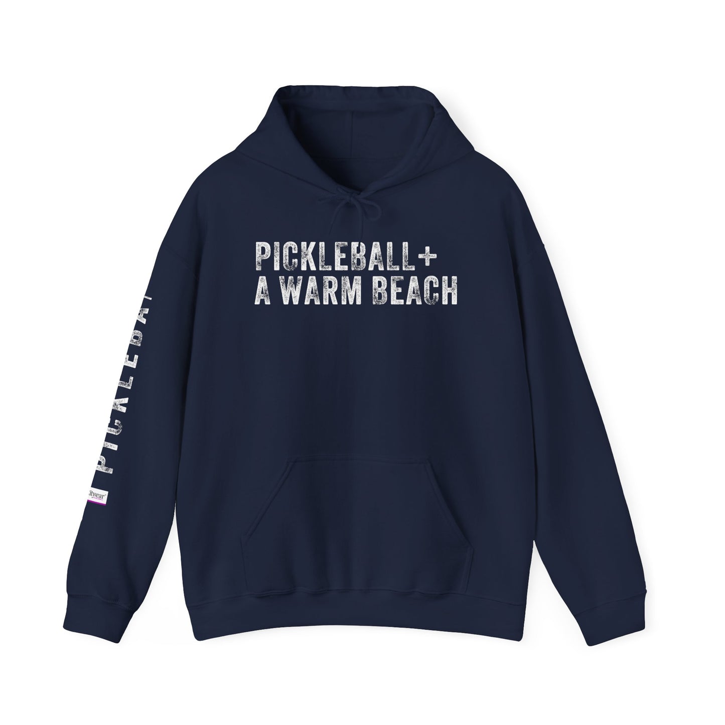 PICKLEBALL + A WARM BEACH, Unisex Heavy Blend™ Hooded Sweatshirt