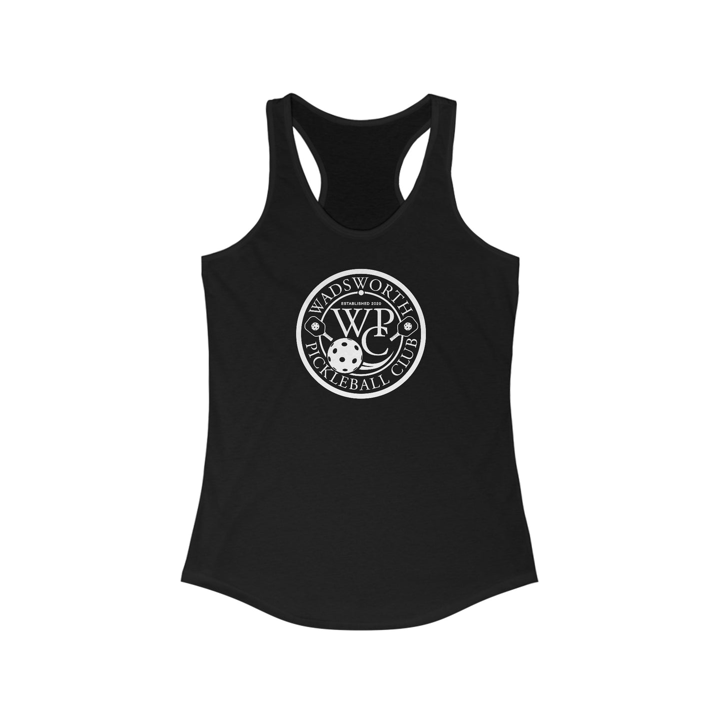 WPC WHITE-BLACK LOGO (FRONT ONLY) - Women's Ideal Racerback Tank