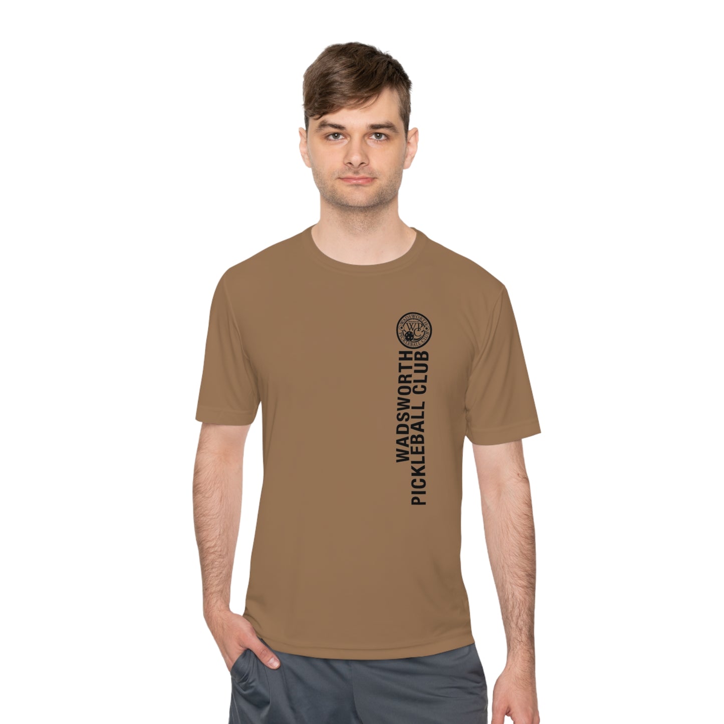 WPC BLACK VERTICAL LOGO SPORT-TEK (FRONT & LOGO BACK) - Unisex Moisture Wicking Tee