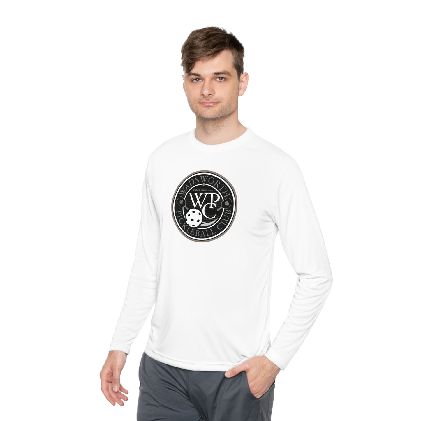 WPC GRAY LOGO SPORT-TEK (FRONT & PICKLEBALL BACK) - Unisex Lightweight Long Sleeve Tee