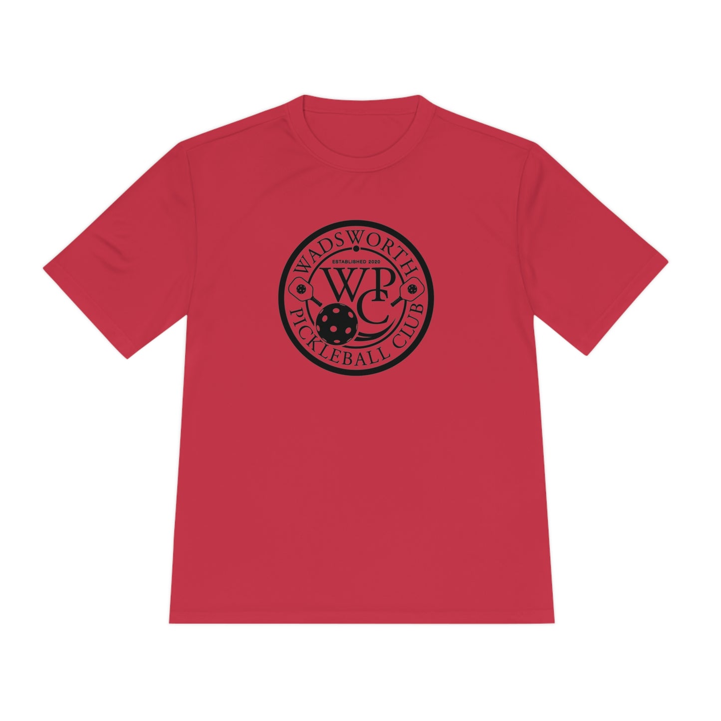 WPC BLACK-WHITE LOGO SPORT-TEK (FRONT & PICKLEBALL BACK) - Unisex Moisture Wicking Tee