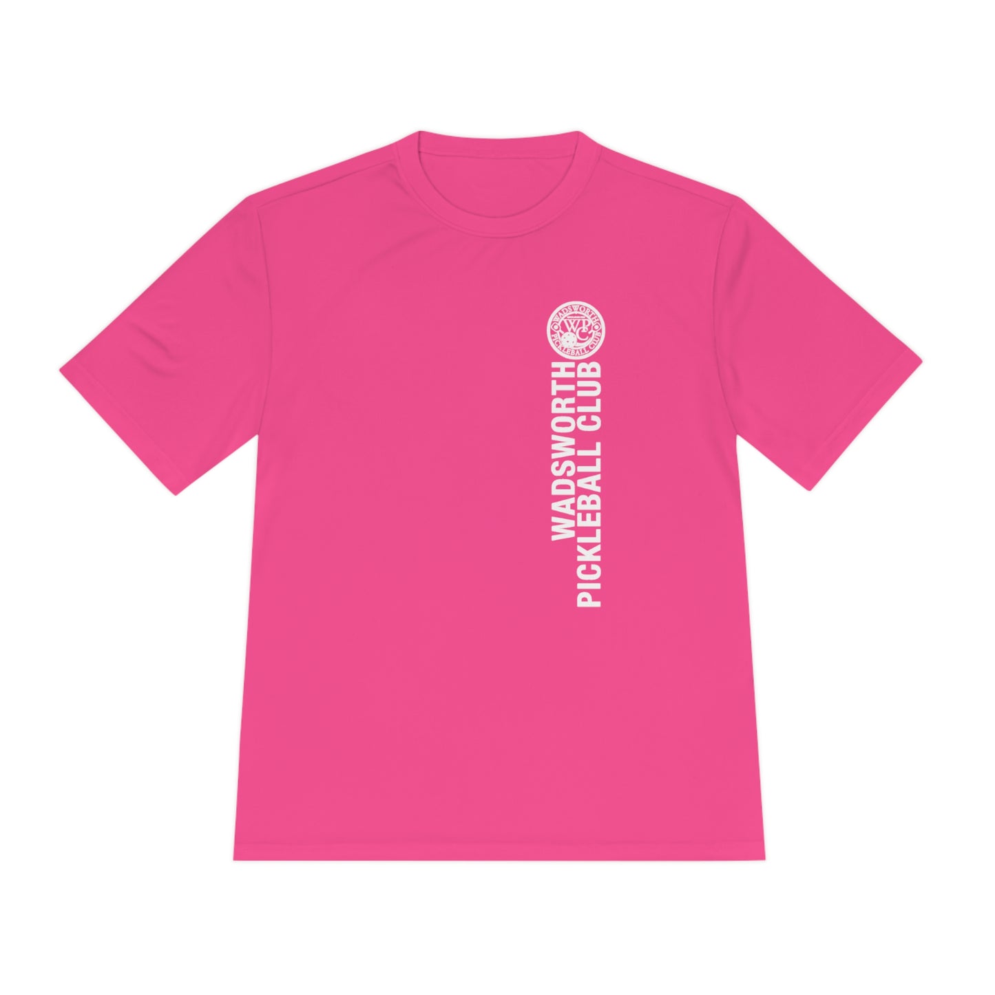 WPC WHITE-GRAY VERTICAL LOGO SPORT-TEK (FRONT & LOGO BACK) - Unisex Moisture Wicking Tee