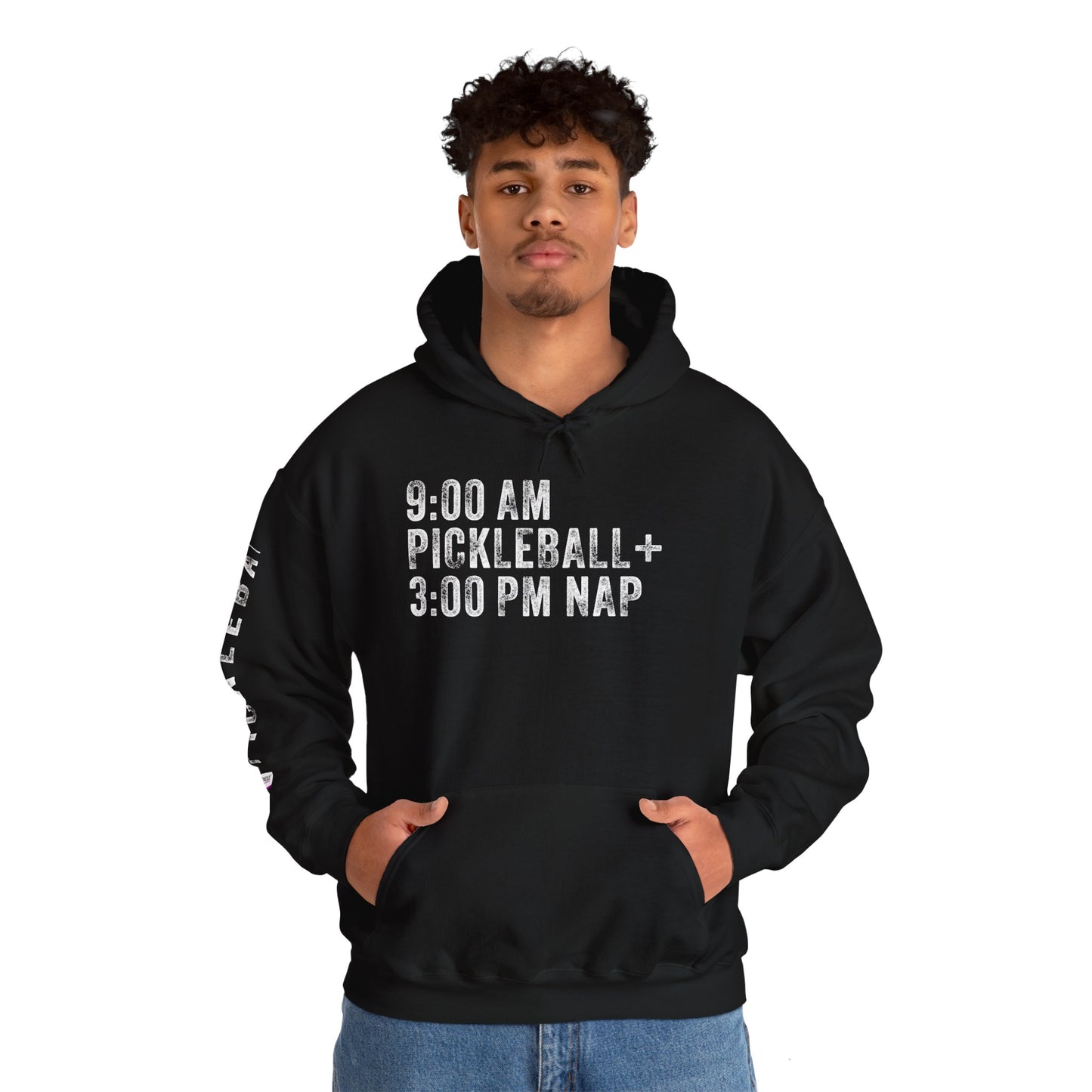 9:00 AM PICKLEBALL + 3:00 NAP, Unisex Heavy Blend™ Hooded Sweatshirt